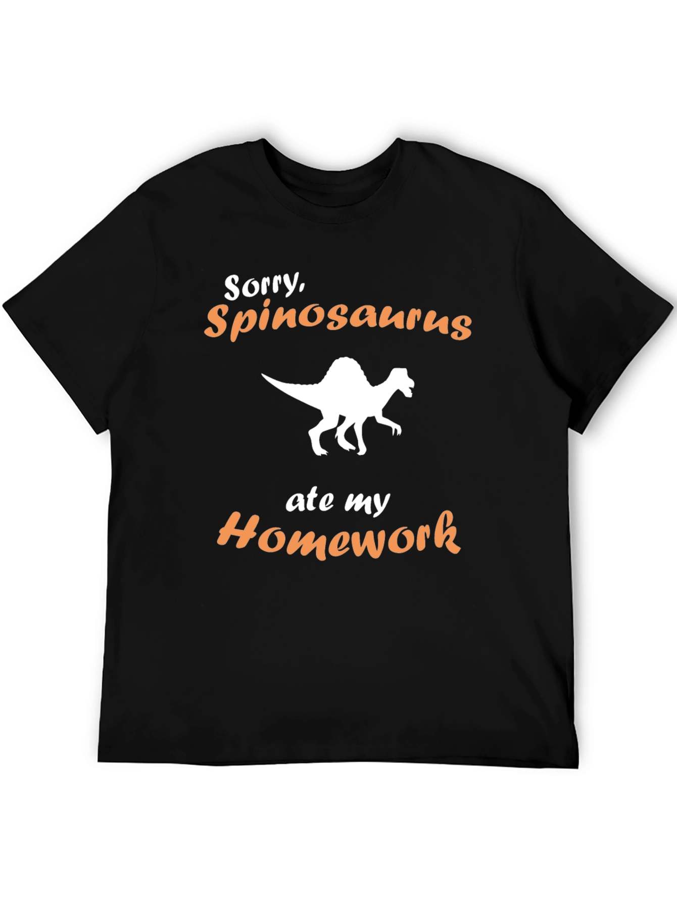 Funny Spinosaurus Ate My Homework Black T-Shirt