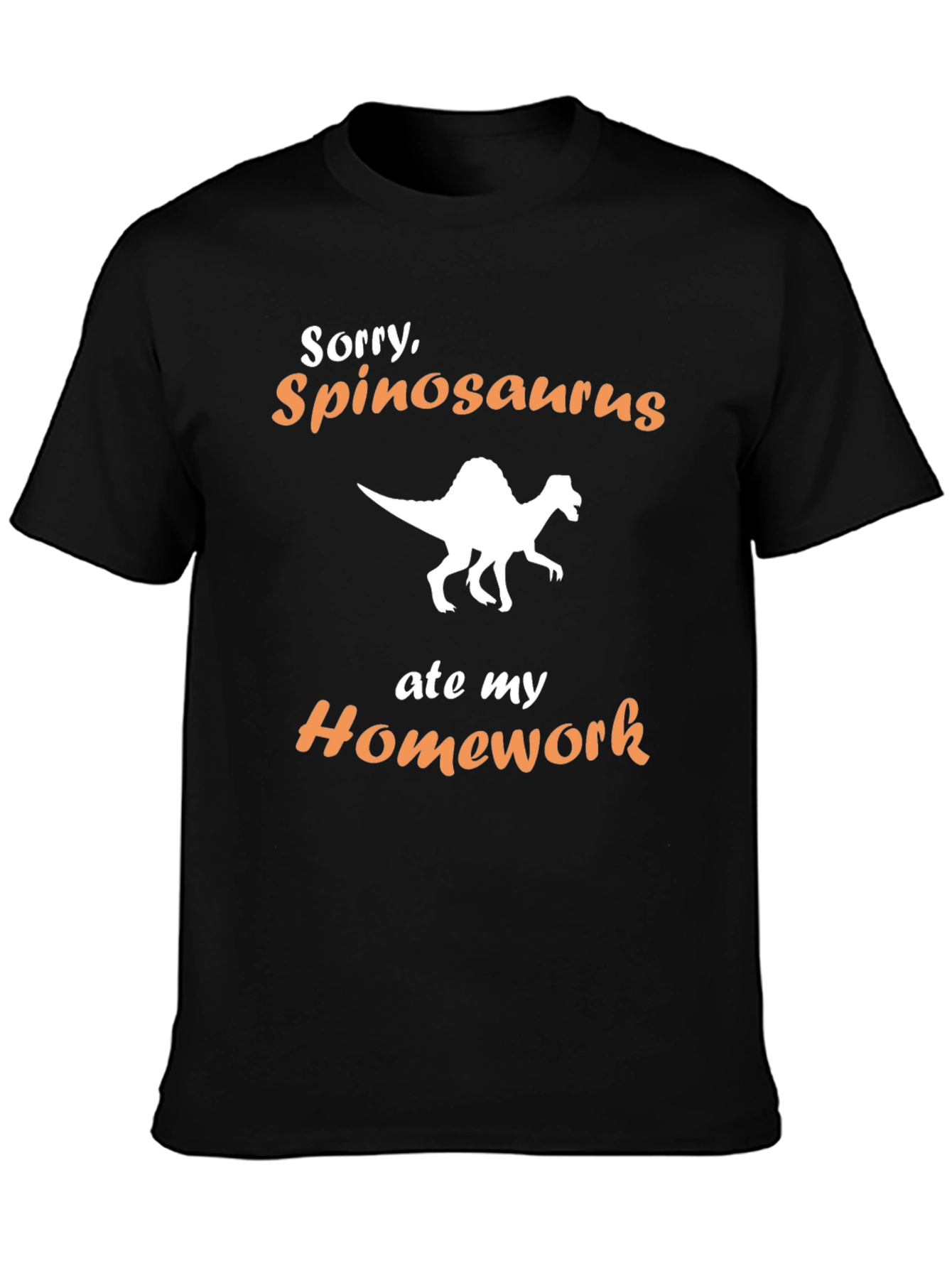 Funny Spinosaurus Ate My Homework Black T-Shirt