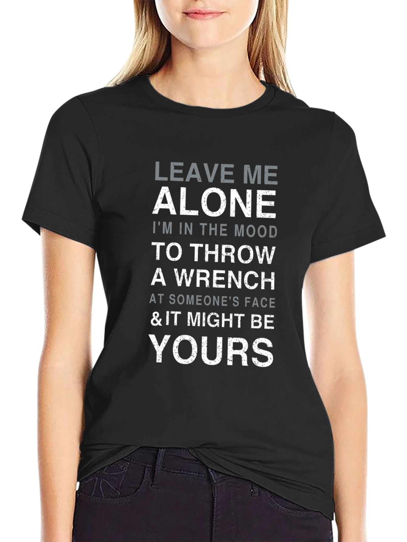 Leave Me Alone Throw Wrench Graphic T-Shirt