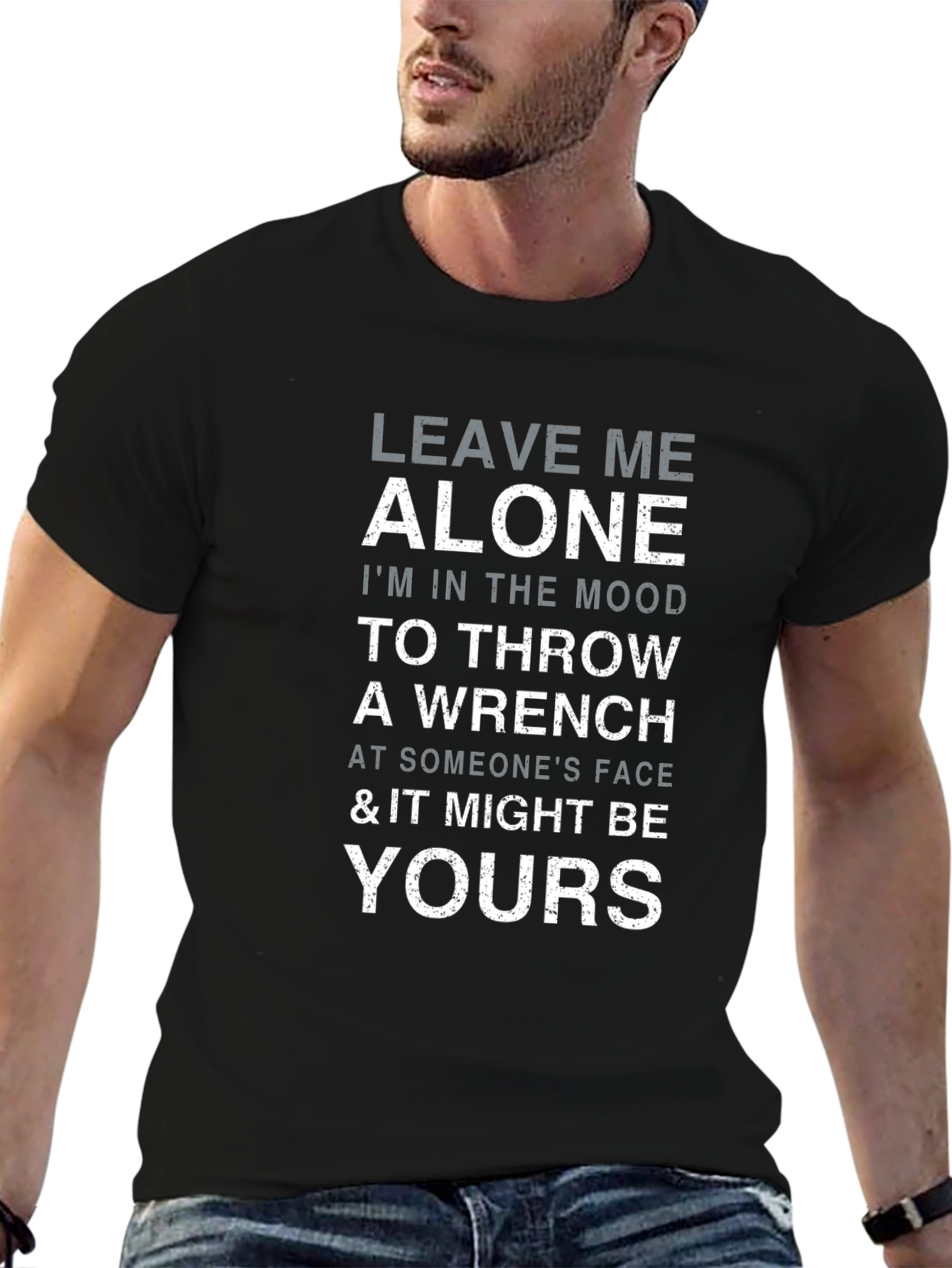 Leave Me Alone Throw Wrench Graphic T-Shirt
