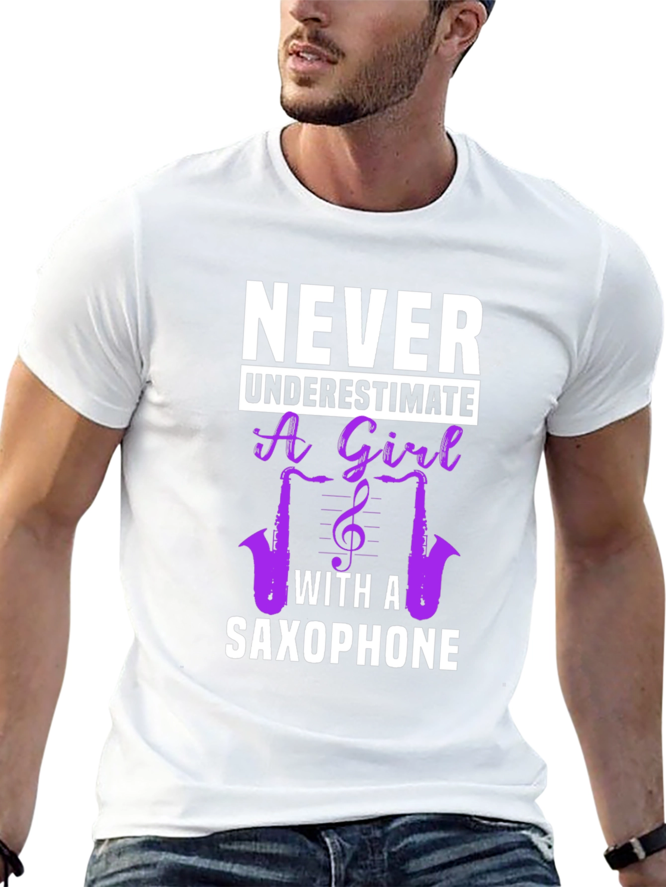 Never Underestimate Saxophone Girl T-Shirt