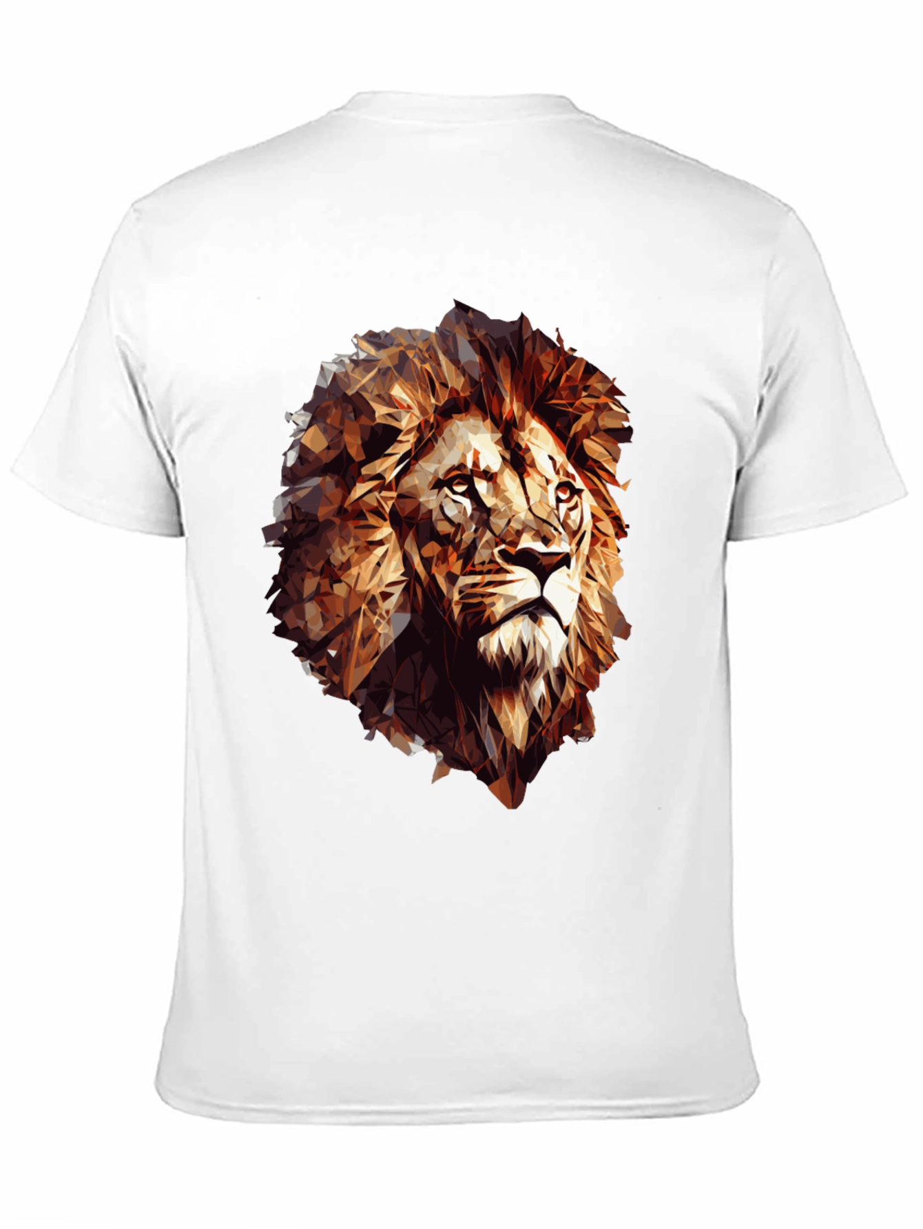 Geometric Lion Graphic Tee - Black