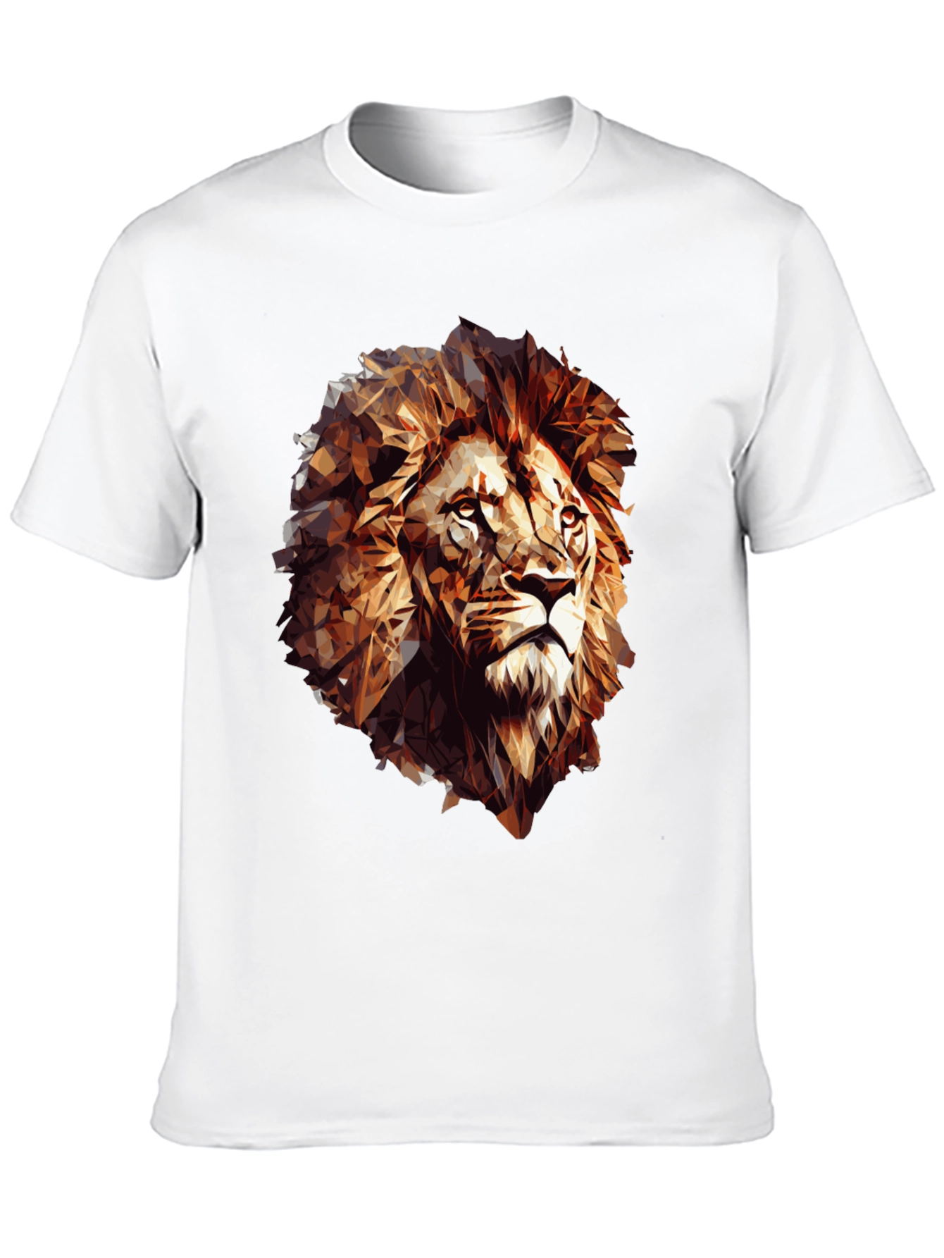 Geometric Lion Graphic Tee - Black