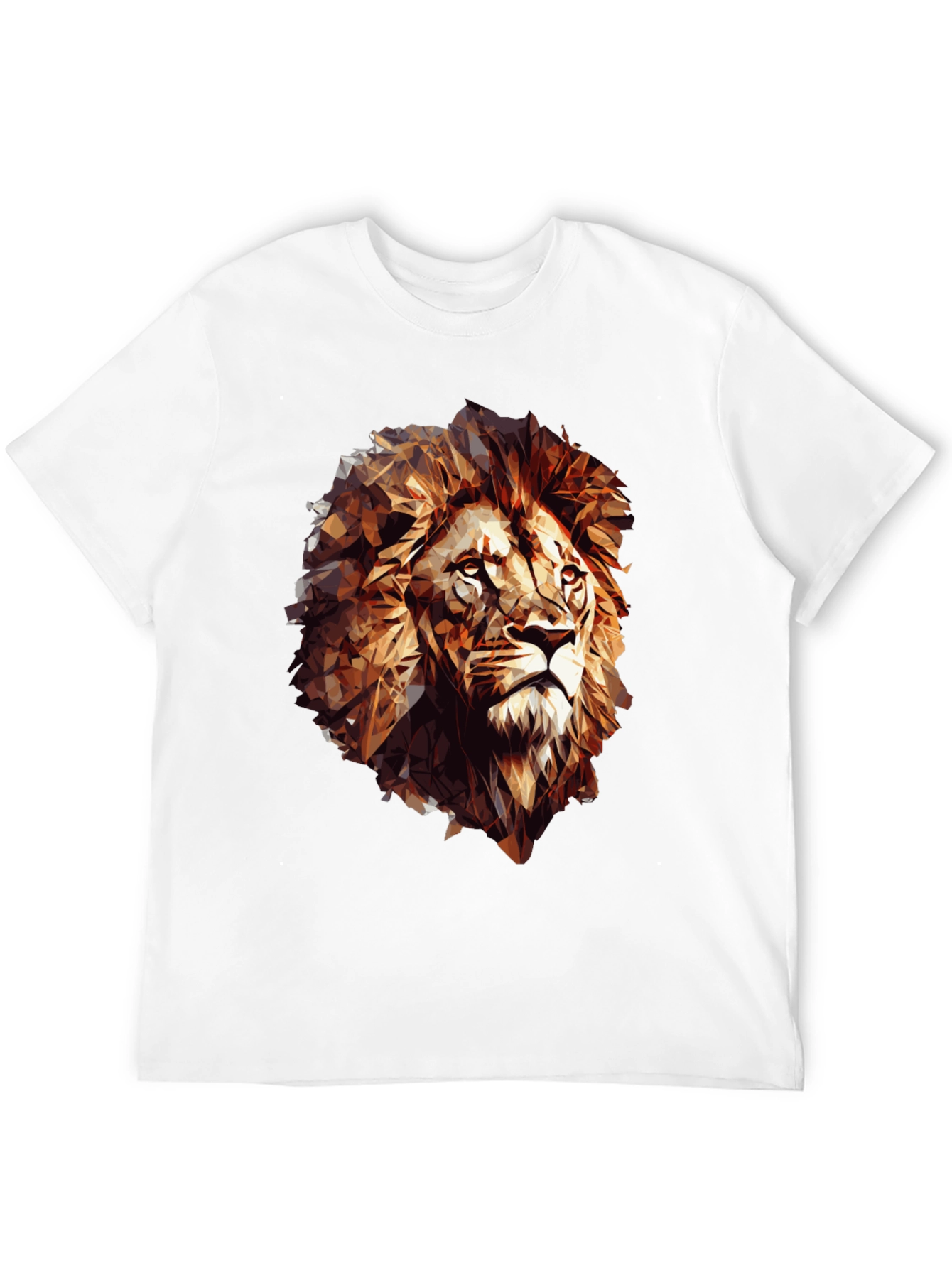 Geometric Lion Graphic Tee - Black