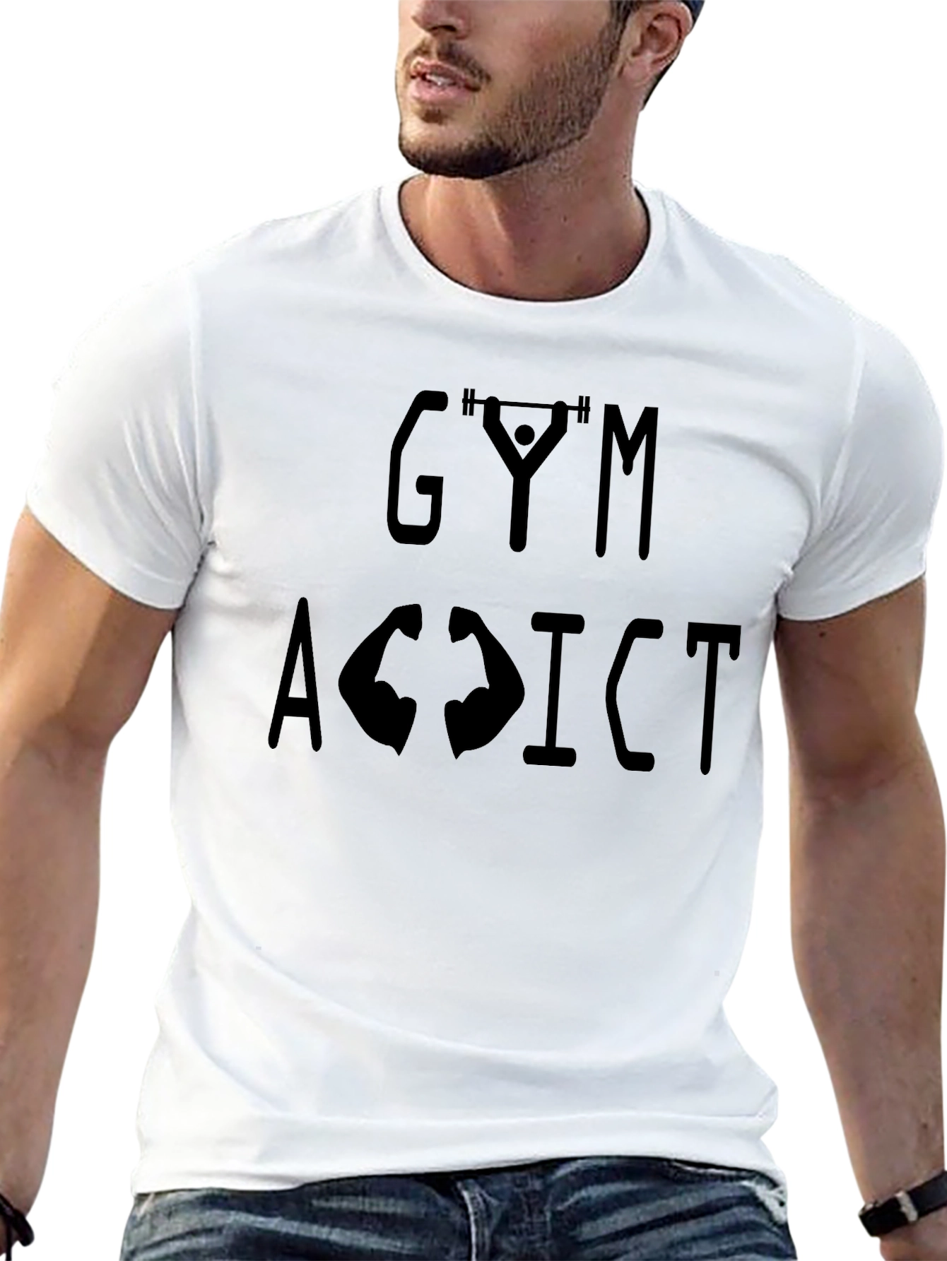 Gym Addict Graphic Tee - Black