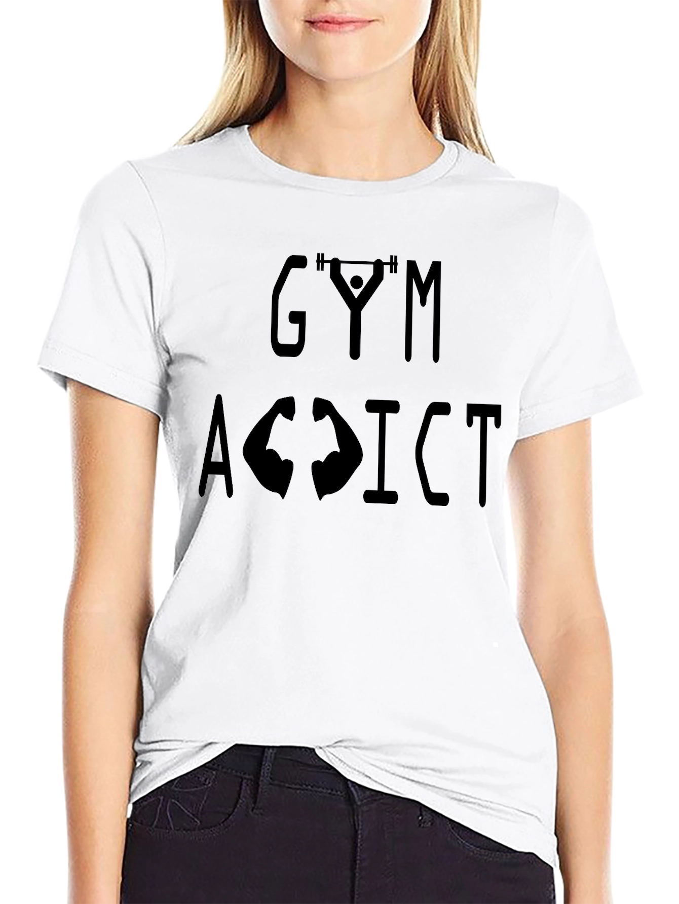 Gym Addict Graphic Tee - Black