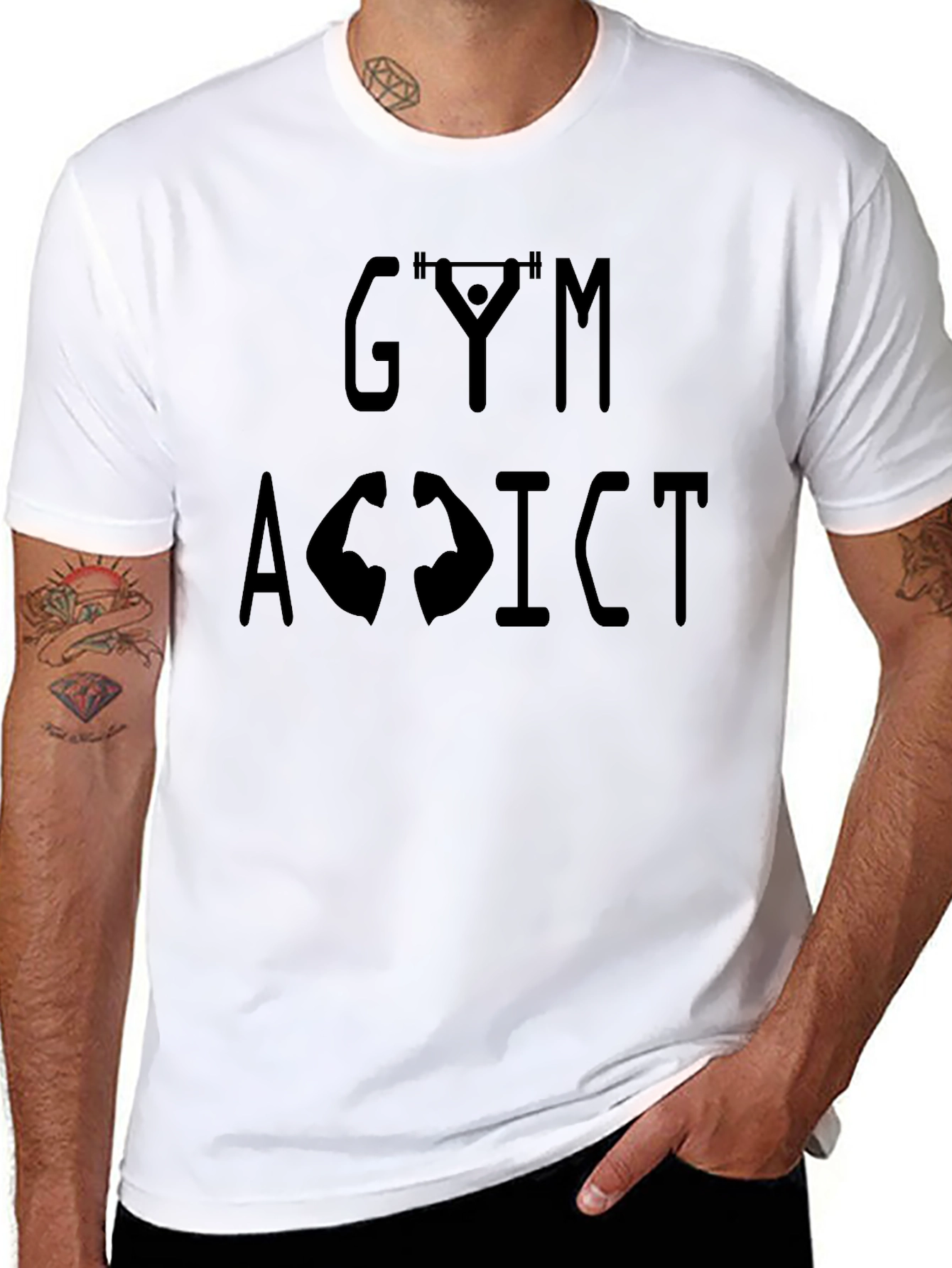 Gym Addict Graphic Tee - Black