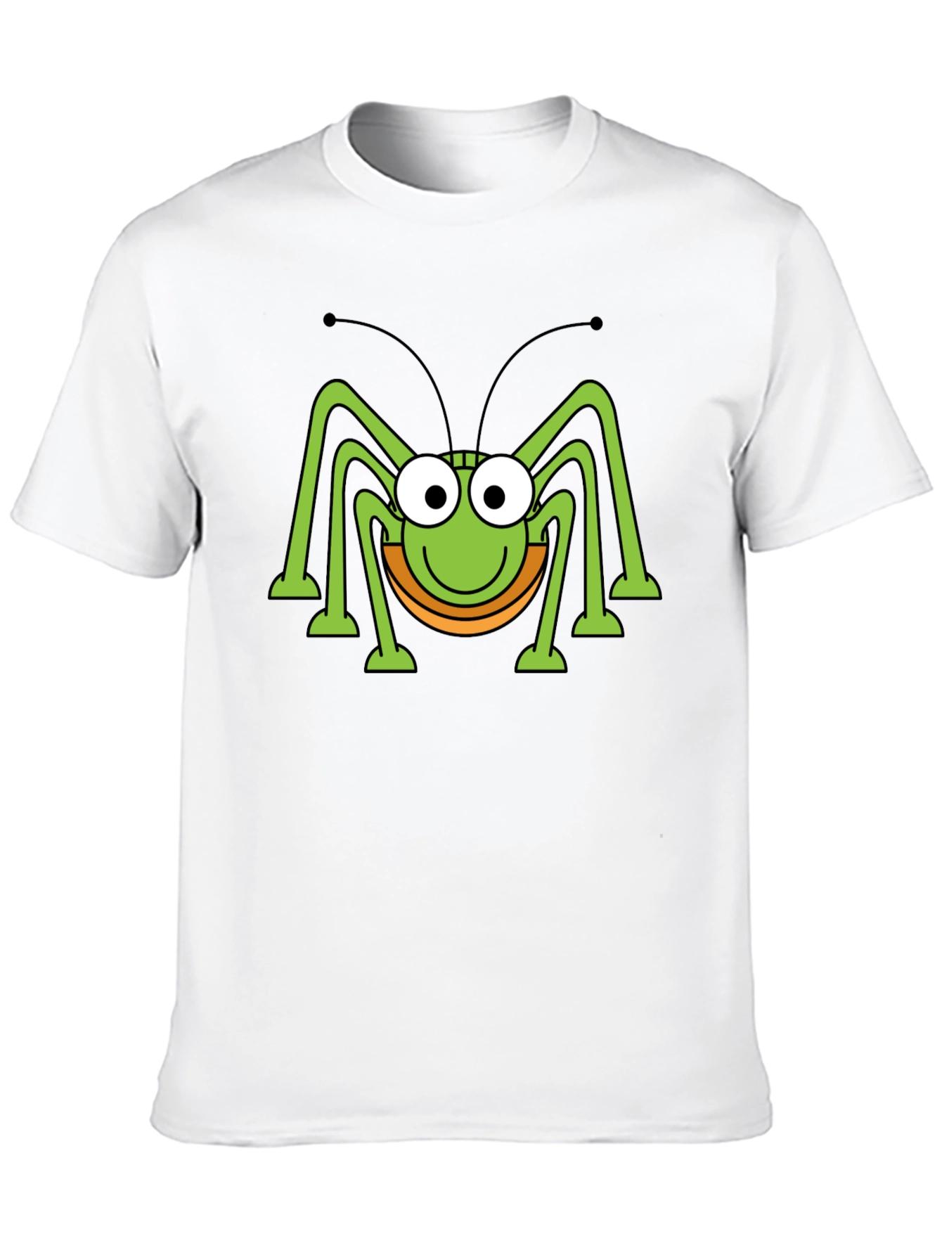 Funny Cartoon Bug Graphic Print Black T-Shirt