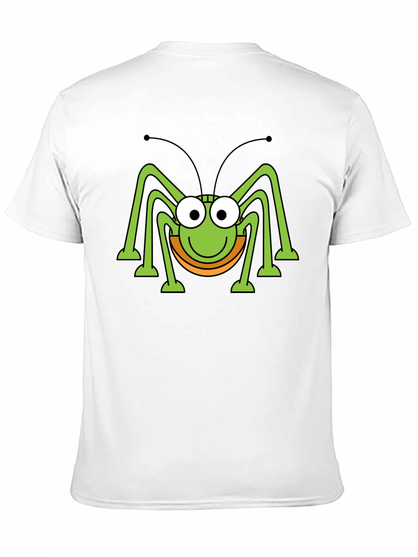 Funny Cartoon Bug Graphic Print Black T-Shirt