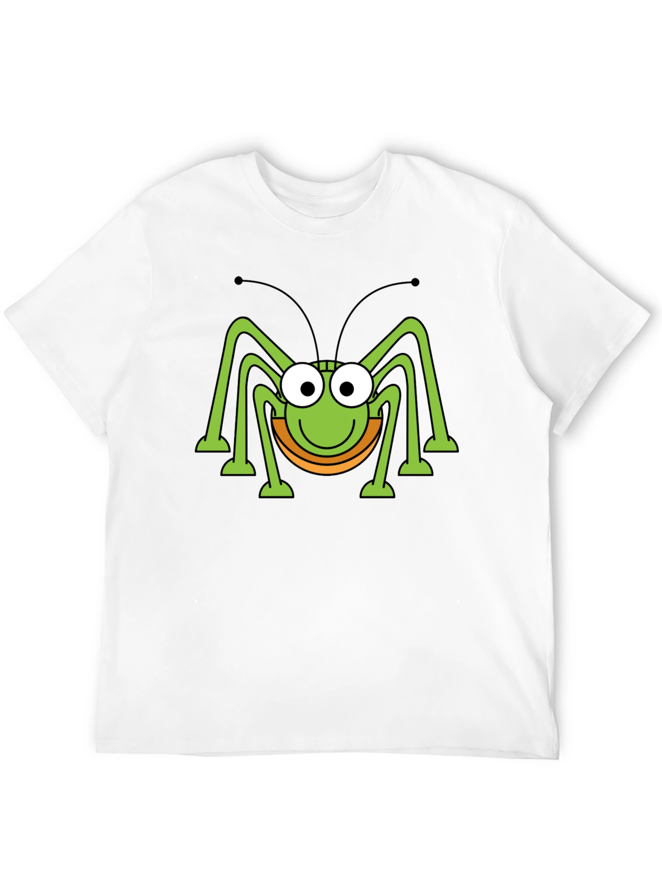 Funny Cartoon Bug Graphic Print Black T-Shirt