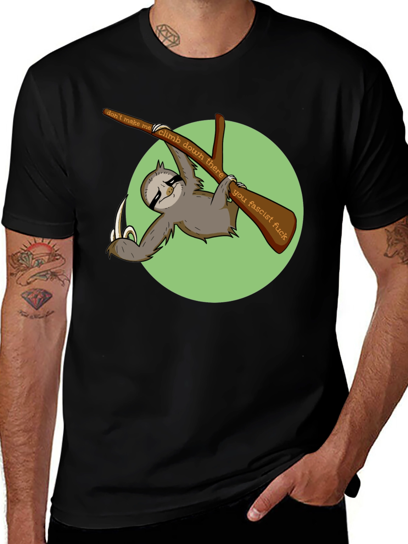 Sloth Graphic T-Shirt: Dont Make Me Climb Down