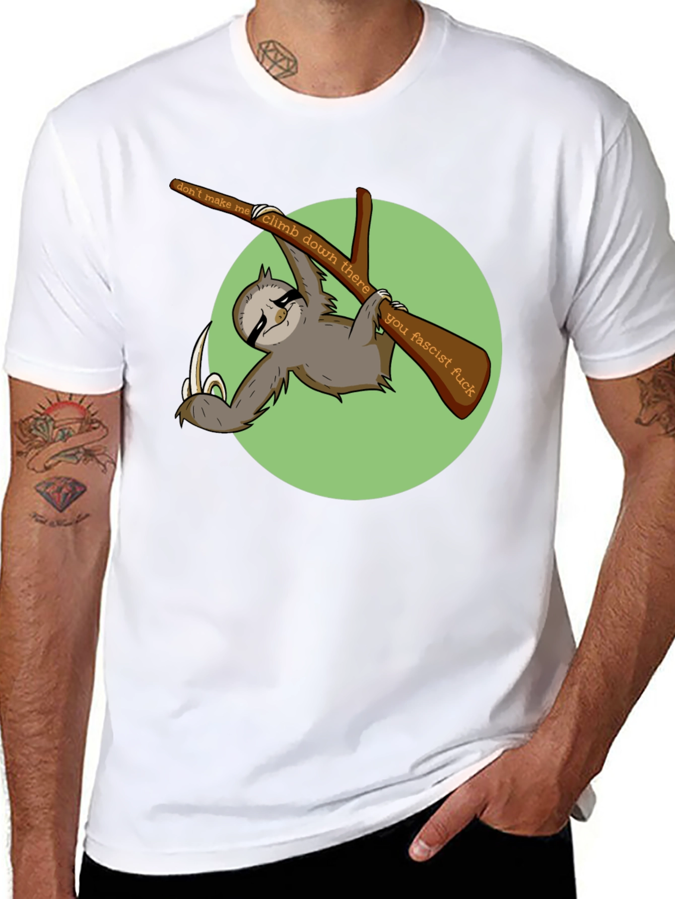 Sloth Graphic T-Shirt: Dont Make Me Climb Down