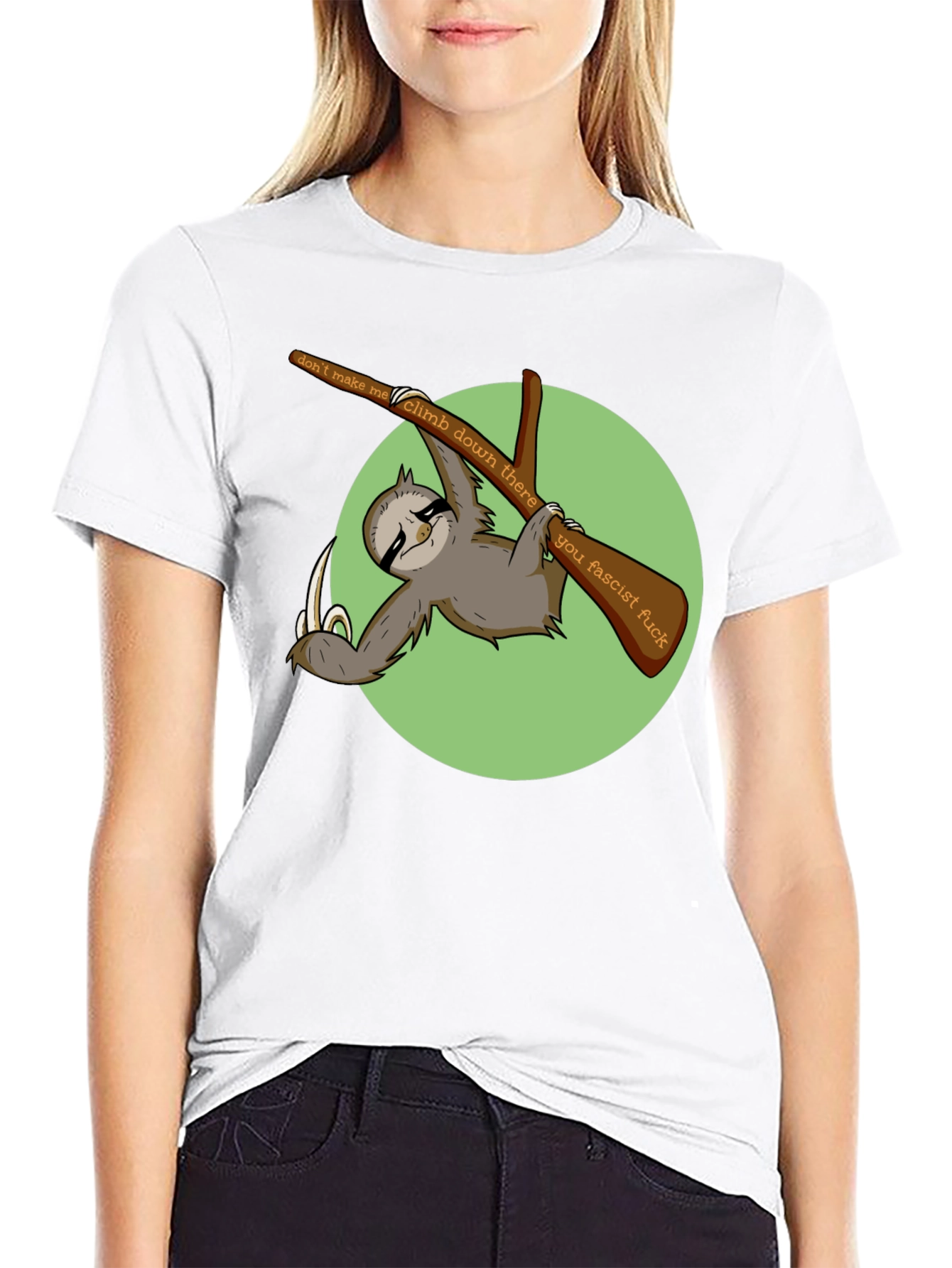 Sloth Graphic T-Shirt: Dont Make Me Climb Down
