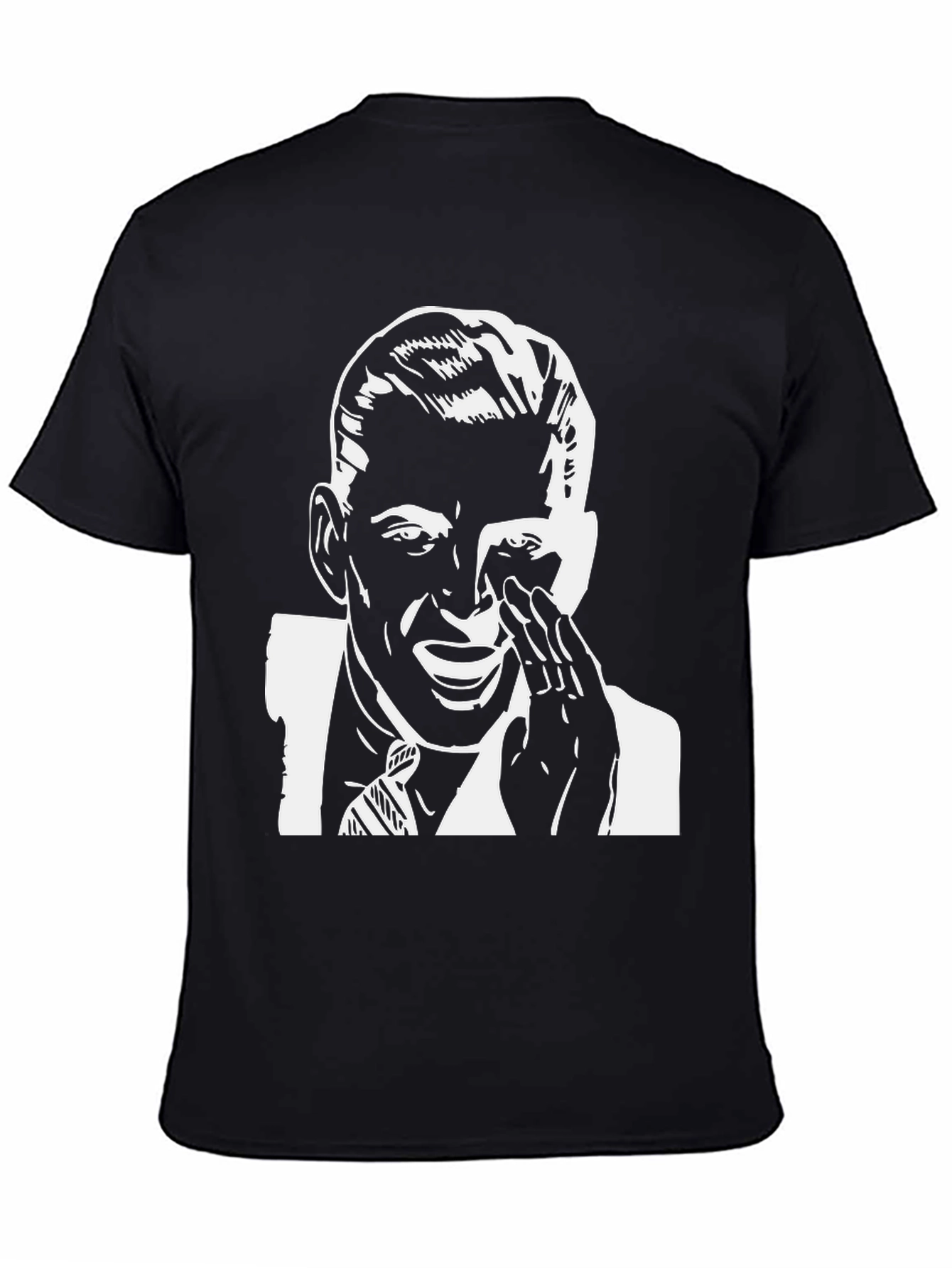 Retro Black T-Shirt with Crying Man Graphic