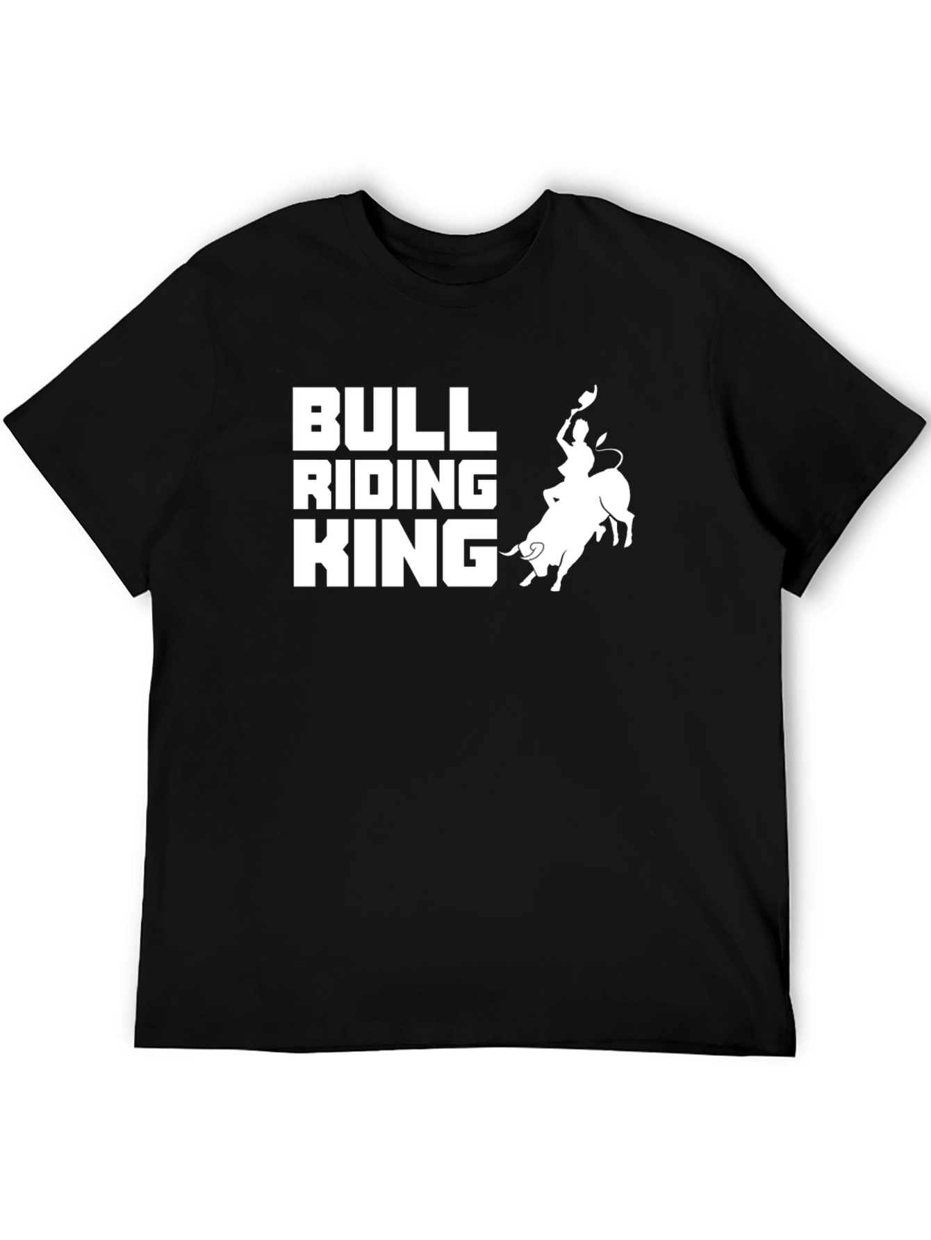Bull Riding King Graphic Tee - Black Cotton T-Shirt