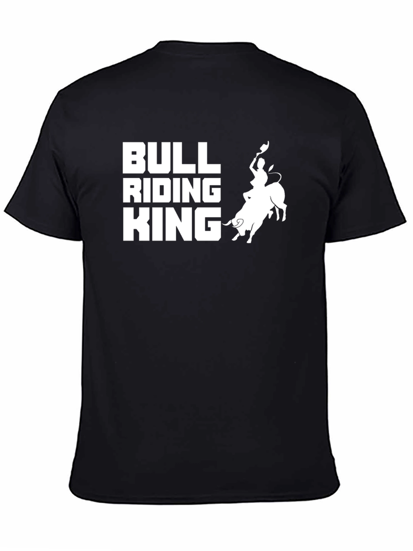Bull Riding King Graphic Tee - Black Cotton T-Shirt