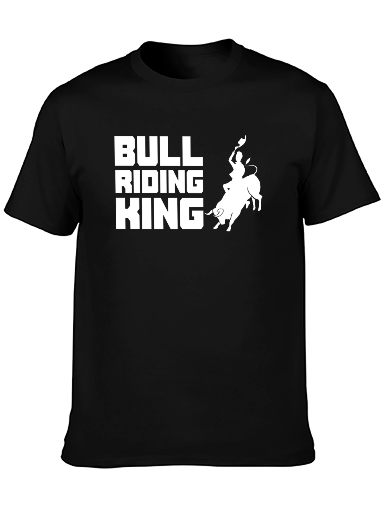 Bull Riding King Graphic Tee - Black Cotton T-Shirt