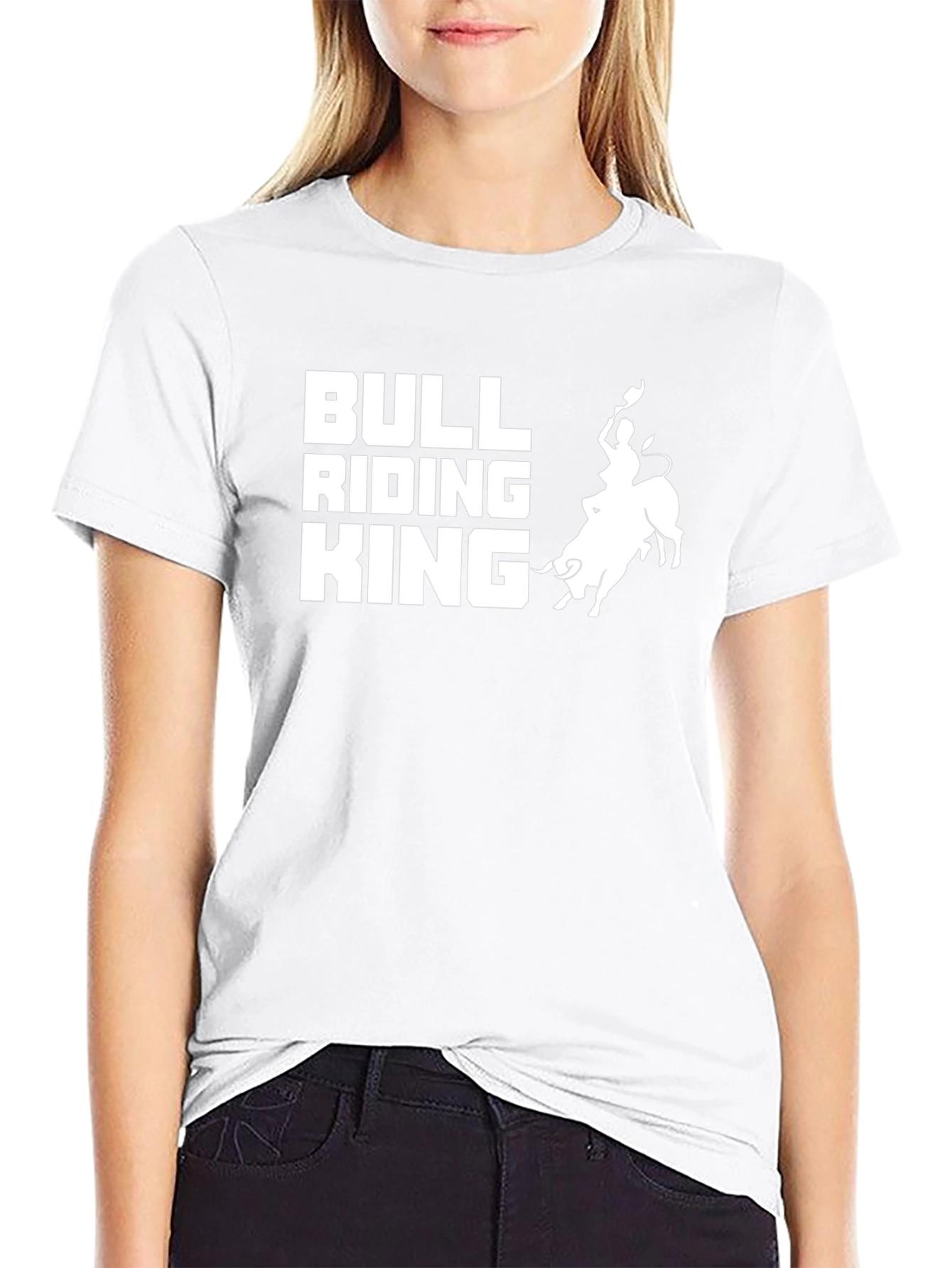 Bull Riding King Graphic Tee - Black Cotton T-Shirt