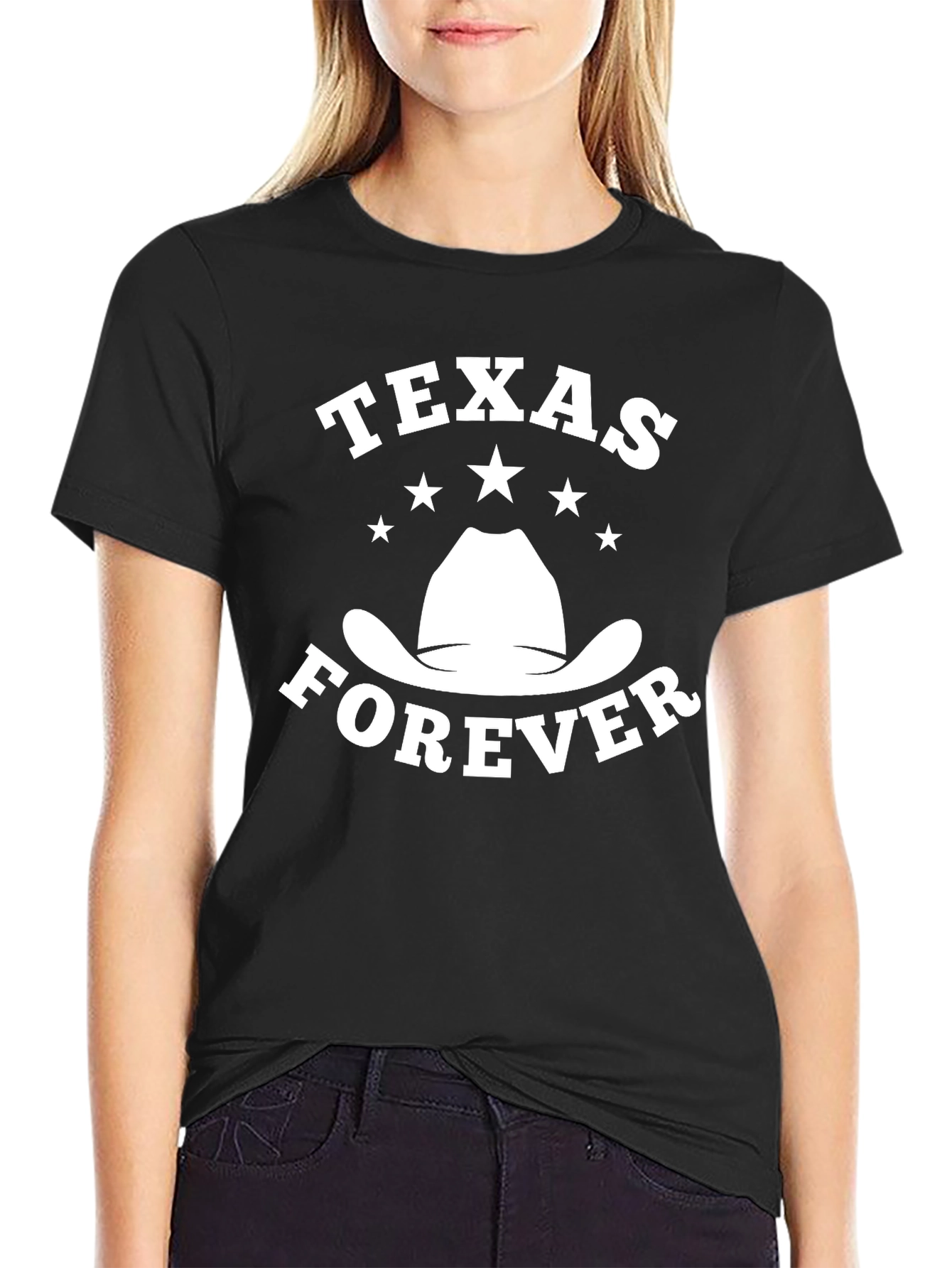 Texas Forever Cowboy Hat Graphic T-Shirt
