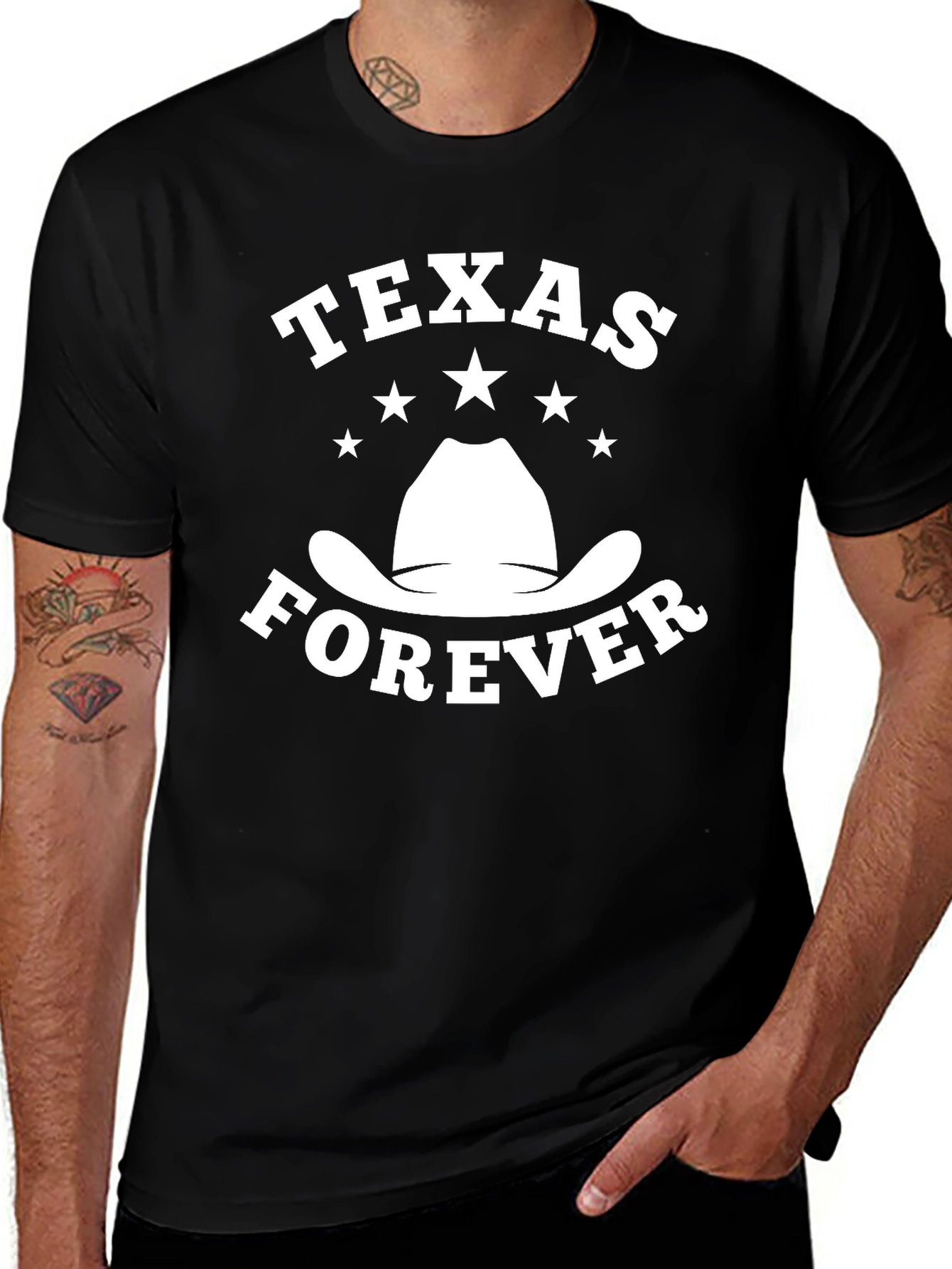 Texas Forever Cowboy Hat Graphic T-Shirt