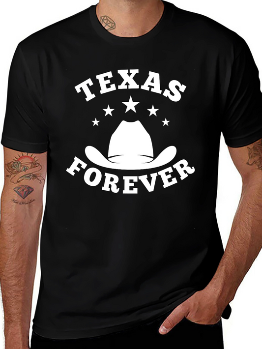 Texas Forever Cowboy Hat Graphic T-Shirt