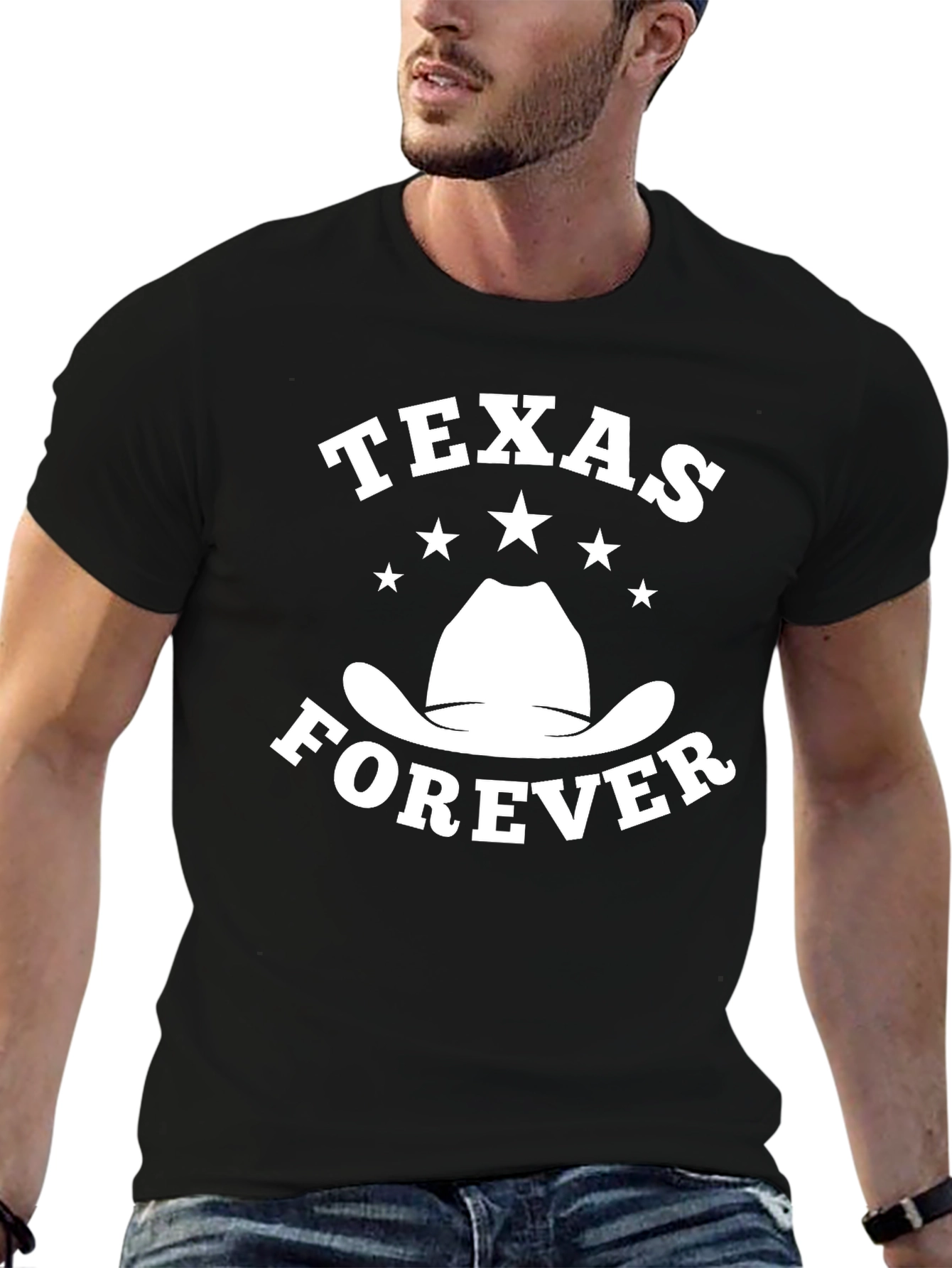 Texas Forever Cowboy Hat Graphic T-Shirt