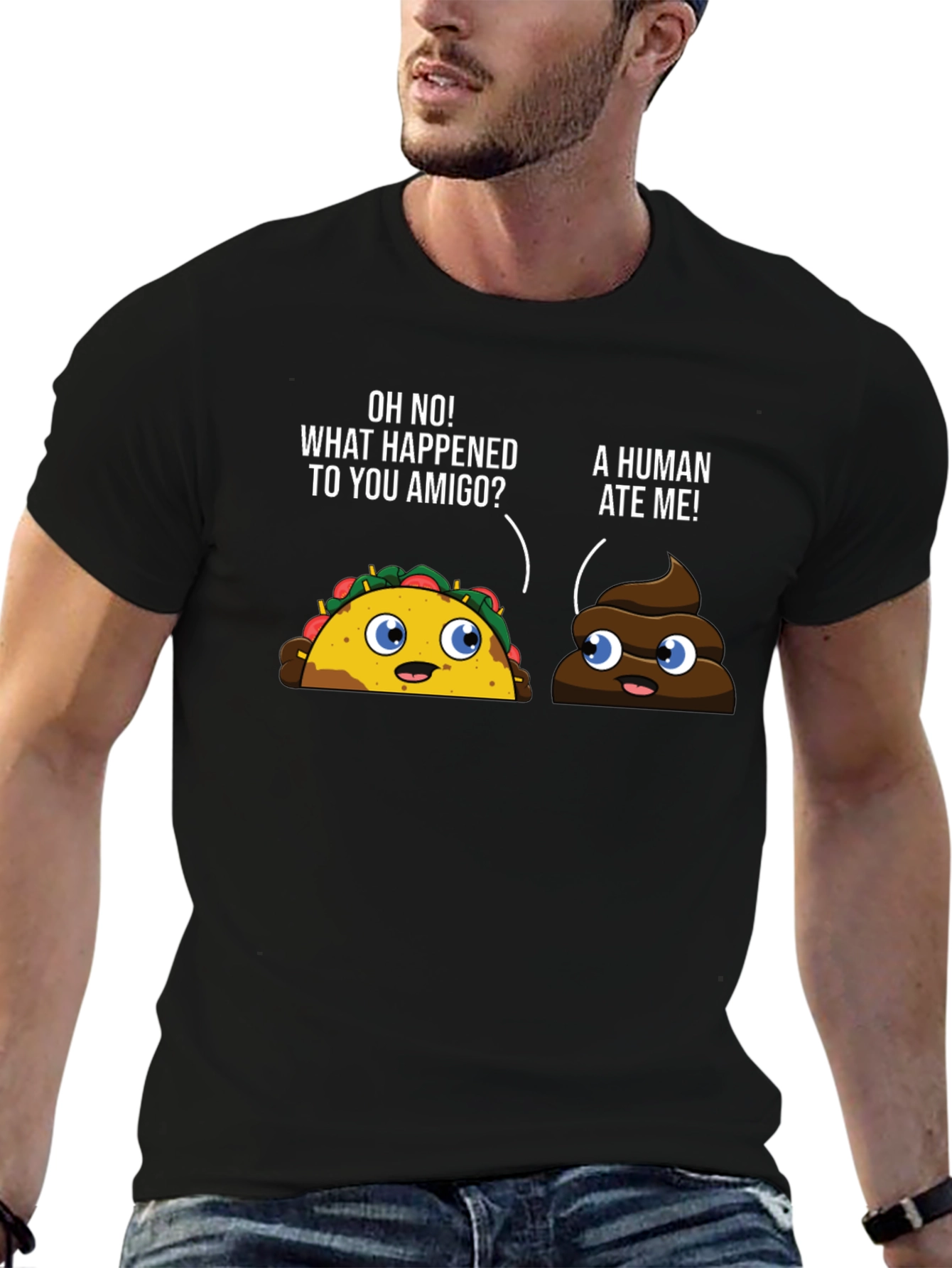 Funny Taco & Poop Humor Graphic T-Shirt