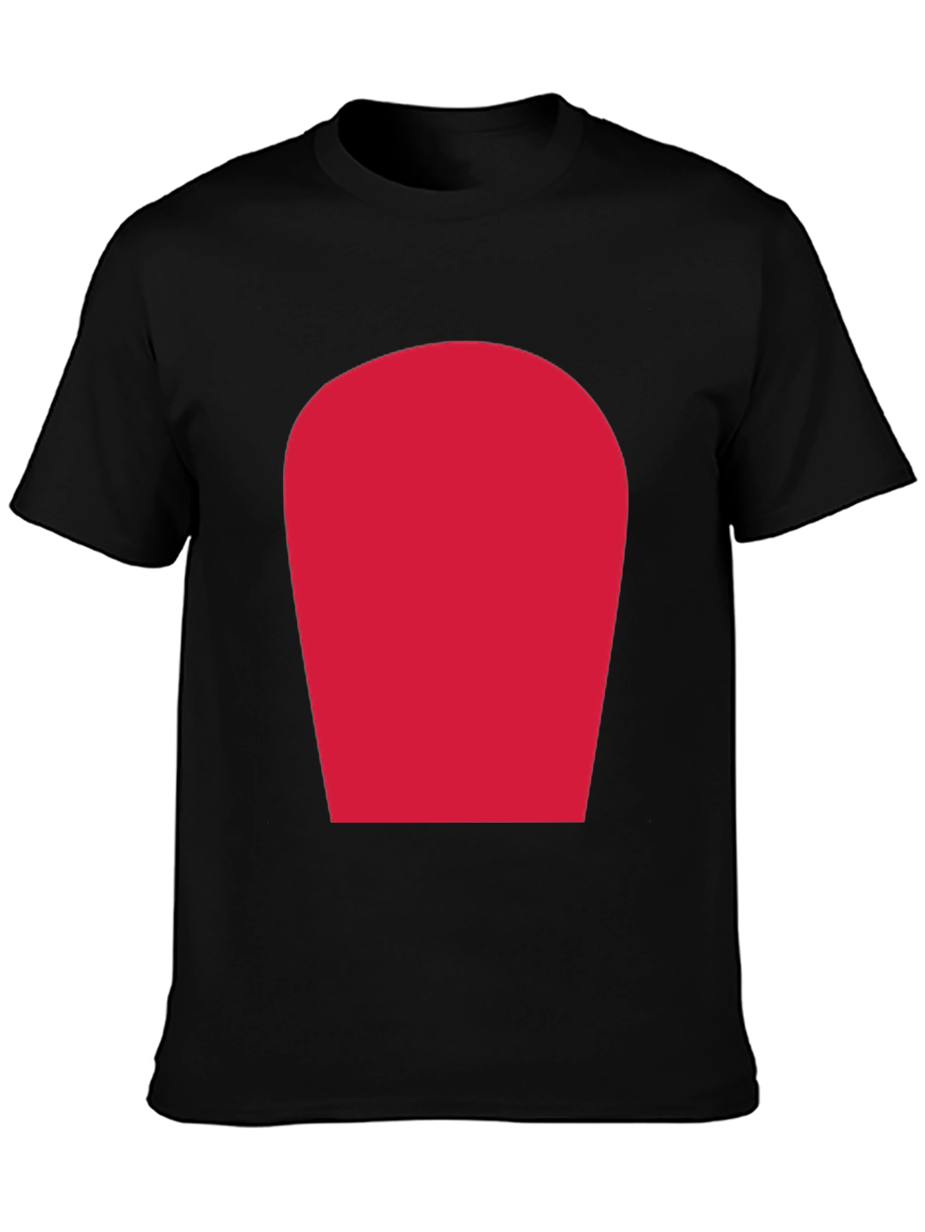 Simple Black T-Shirt with Bold Red Rectangle Design