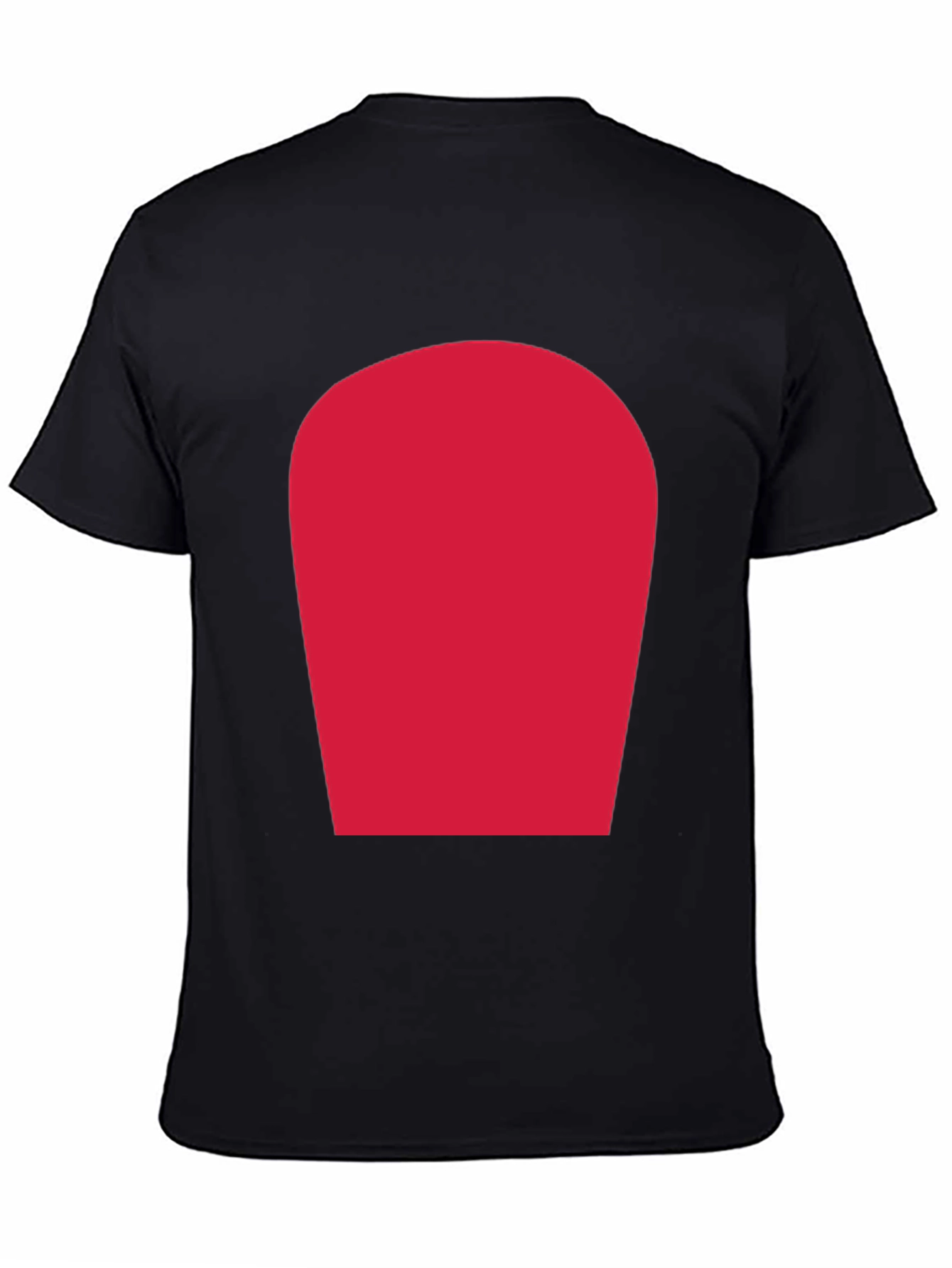 Simple Black T-Shirt with Bold Red Rectangle Design
