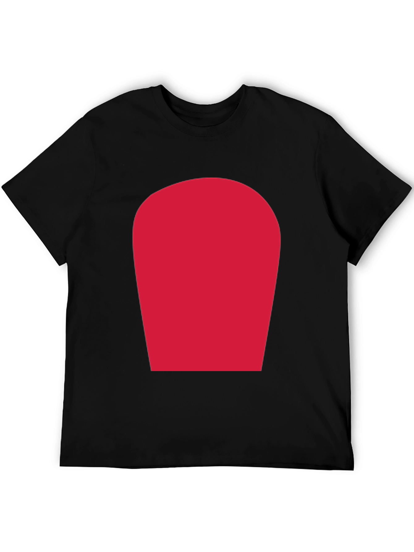 Simple Black T-Shirt with Bold Red Rectangle Design
