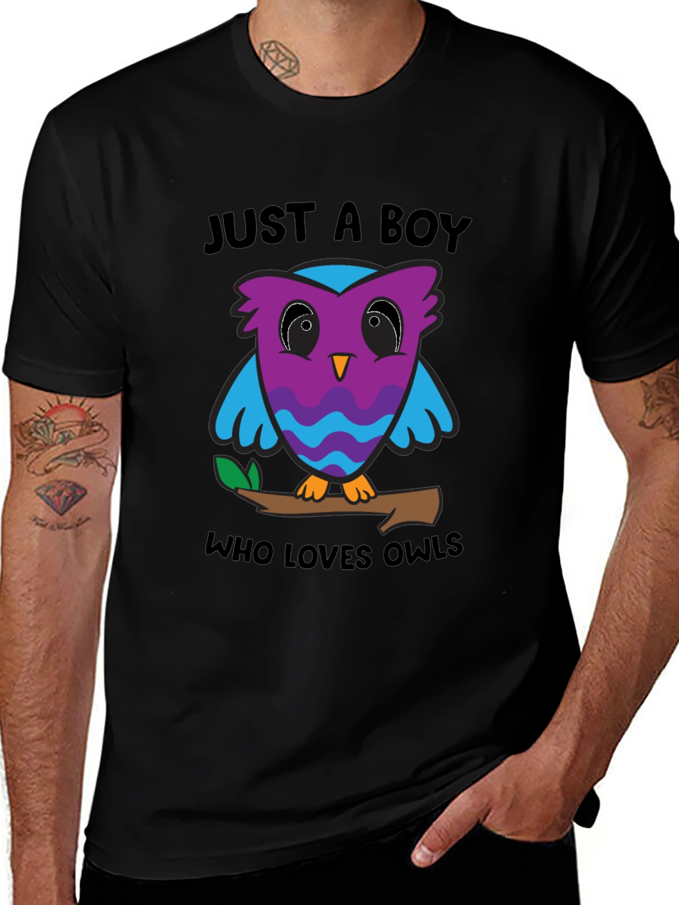 Just A Boy Who Loves Owls Graphic T-Shirt