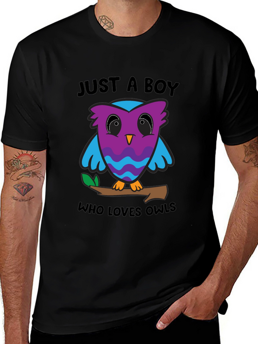 Just A Boy Who Loves Owls Graphic T-Shirt