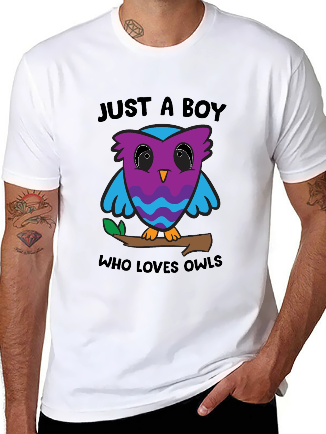 Just A Boy Who Loves Owls Graphic T-Shirt
