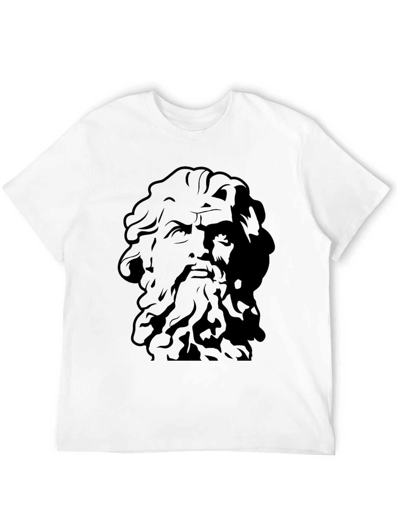Greek God Graphic Tee - Black Cotton T-Shirt