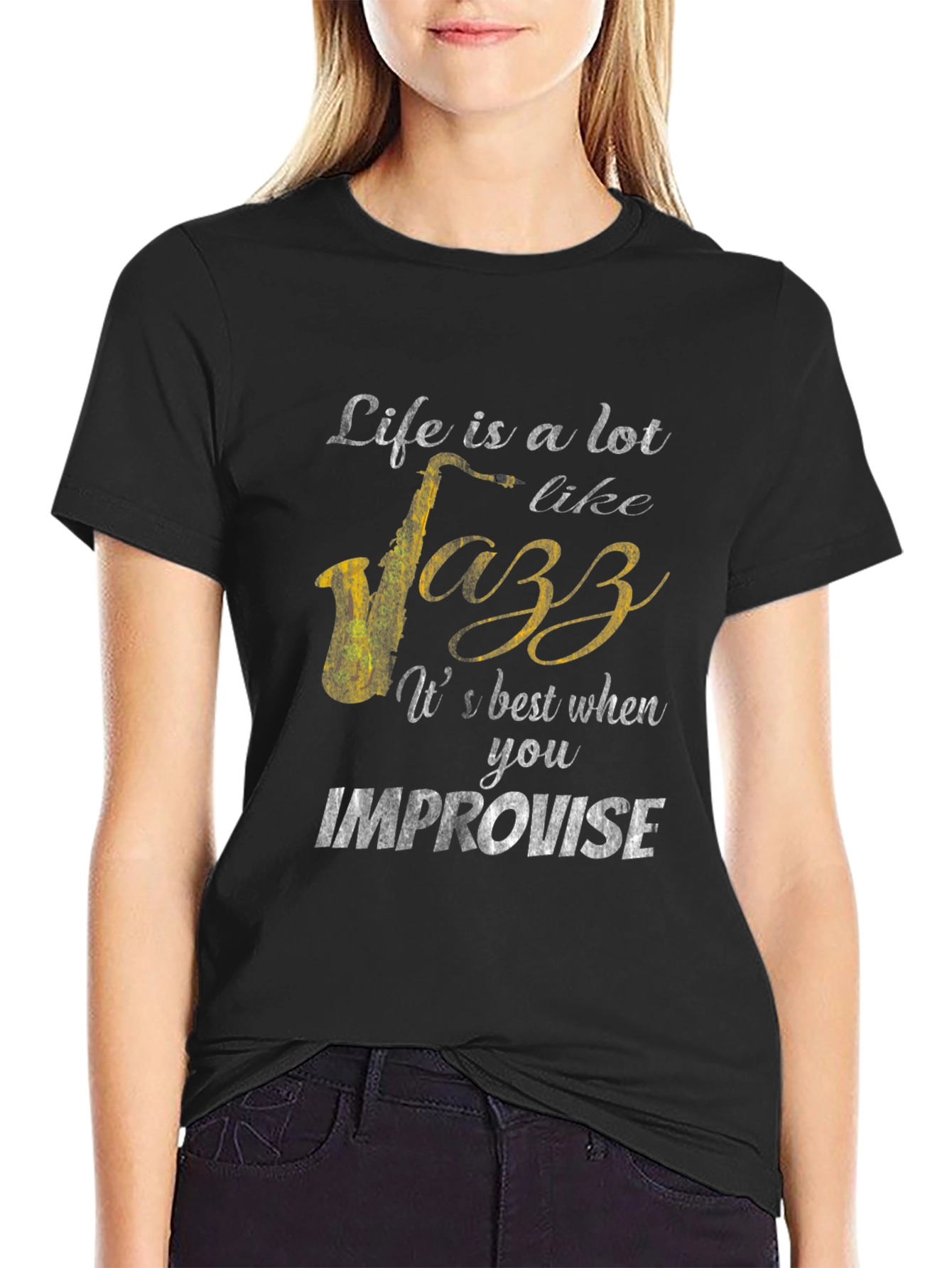 Life is Jazz Improvisation Graphic T-Shirt