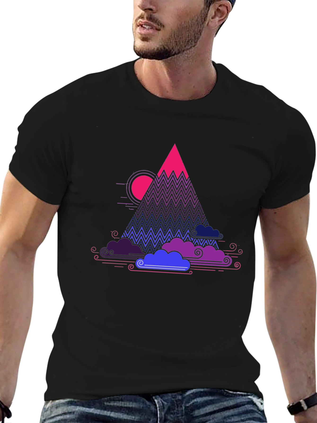 Vaporwave Mountain Graphic Tee - Unique Design