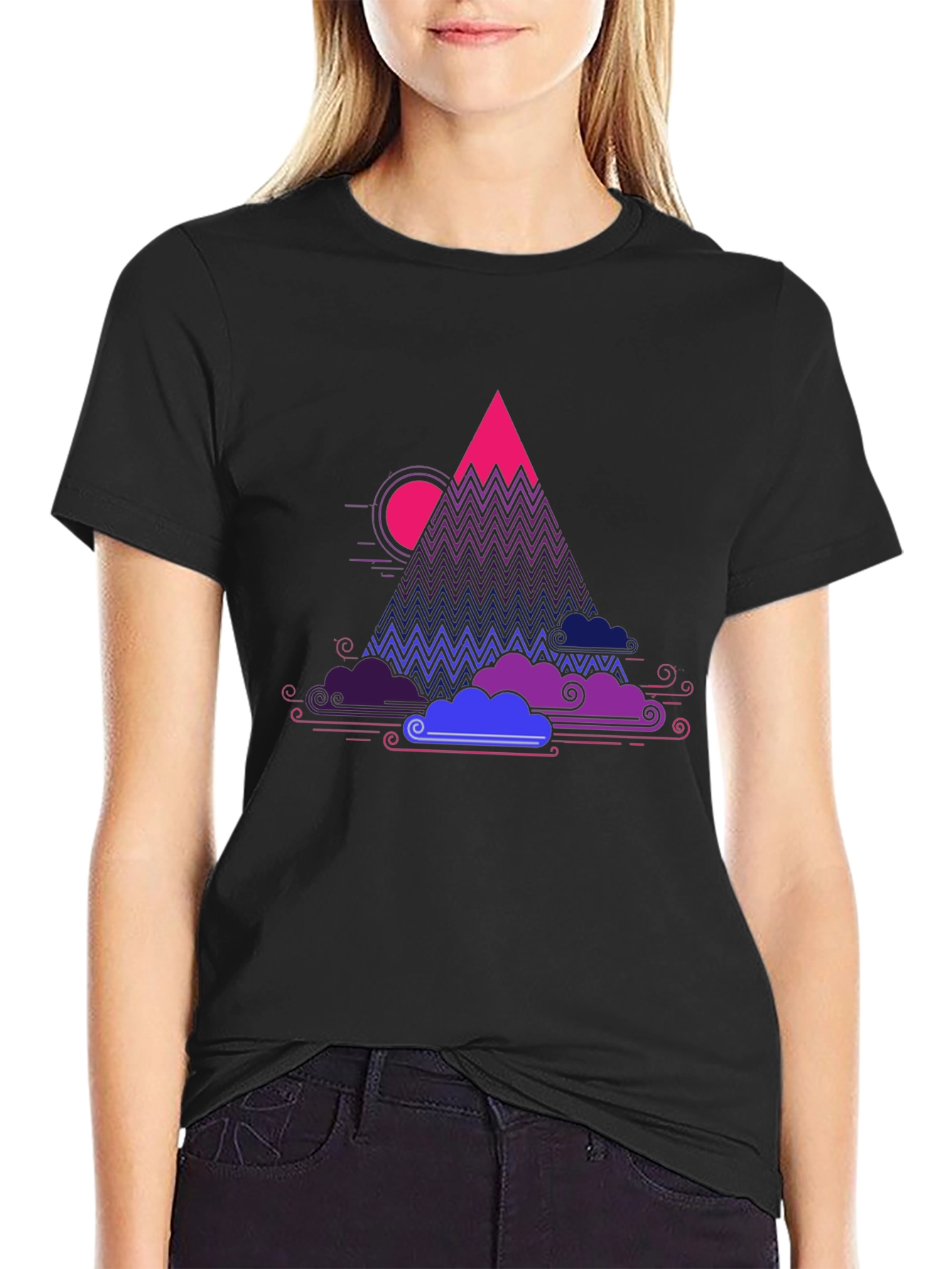 Vaporwave Mountain Graphic Tee - Unique Design