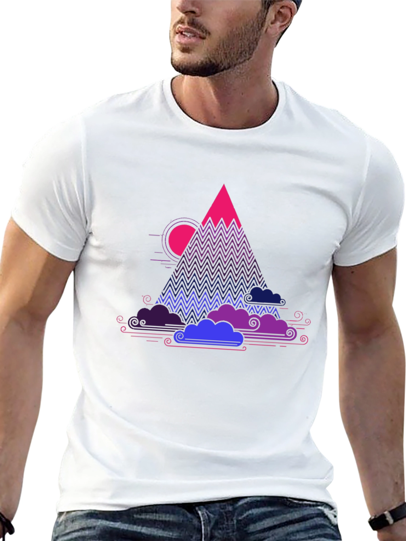 Vaporwave Mountain Graphic Tee - Unique Design