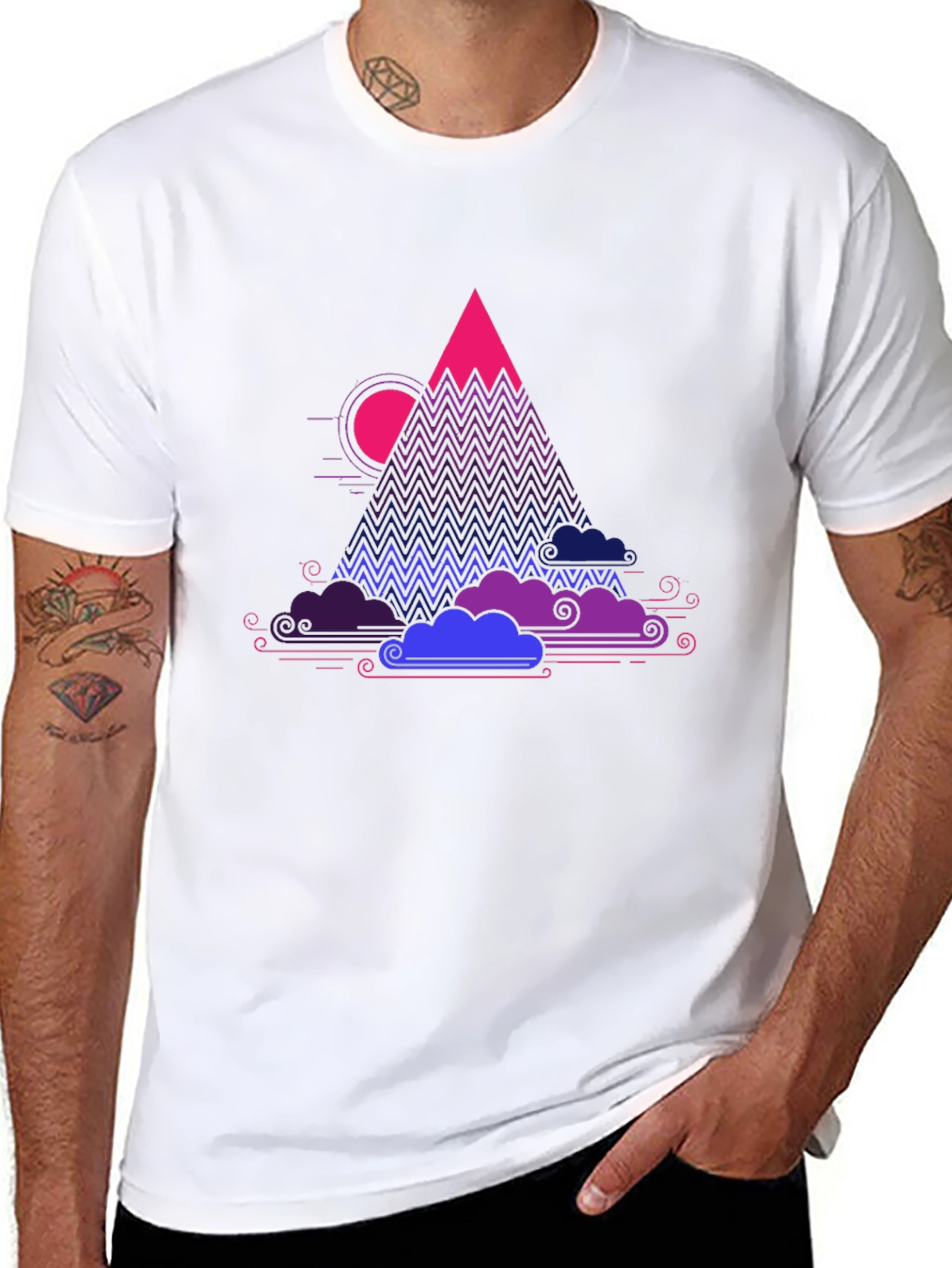 Vaporwave Mountain Graphic Tee - Unique Design