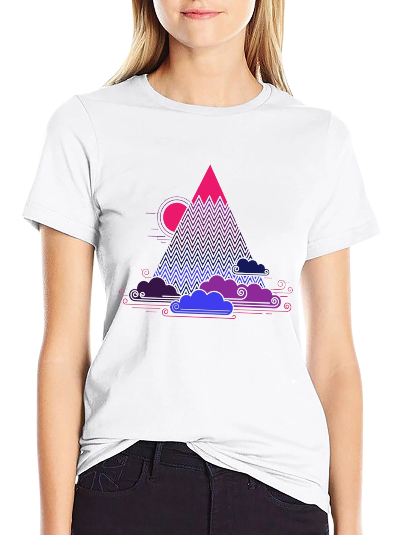 Vaporwave Mountain Graphic Tee - Unique Design