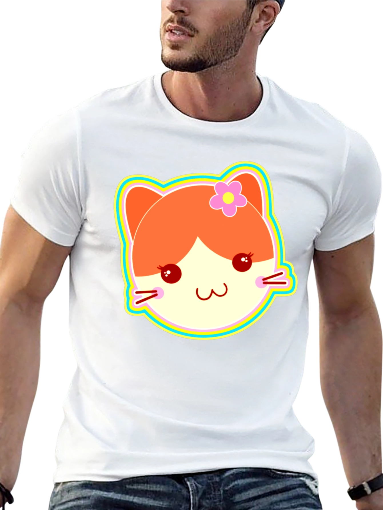 Kawaii Cat Graphic T-Shirt