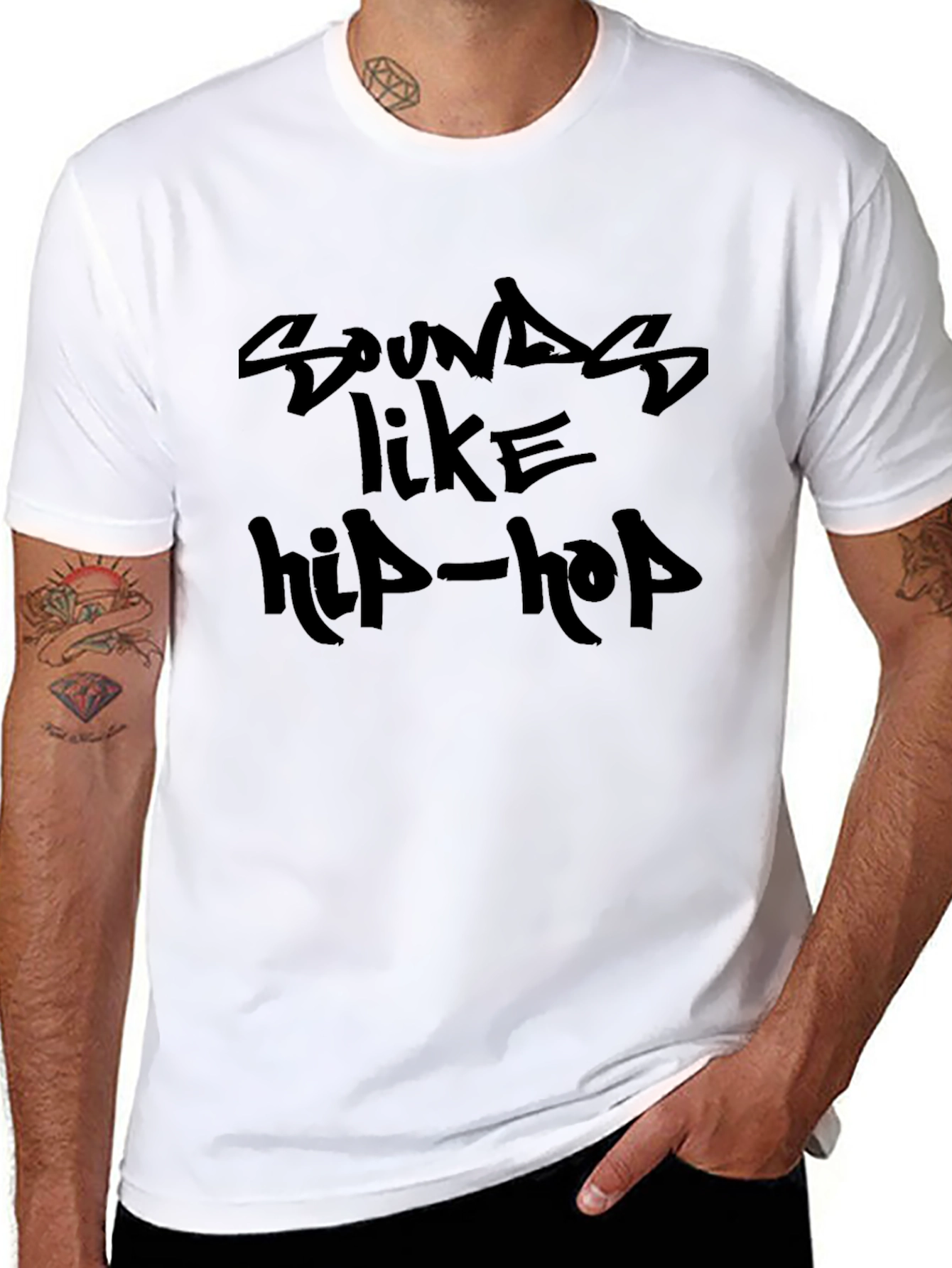 Sounds Like Hip-Hop Black Graphic Tee