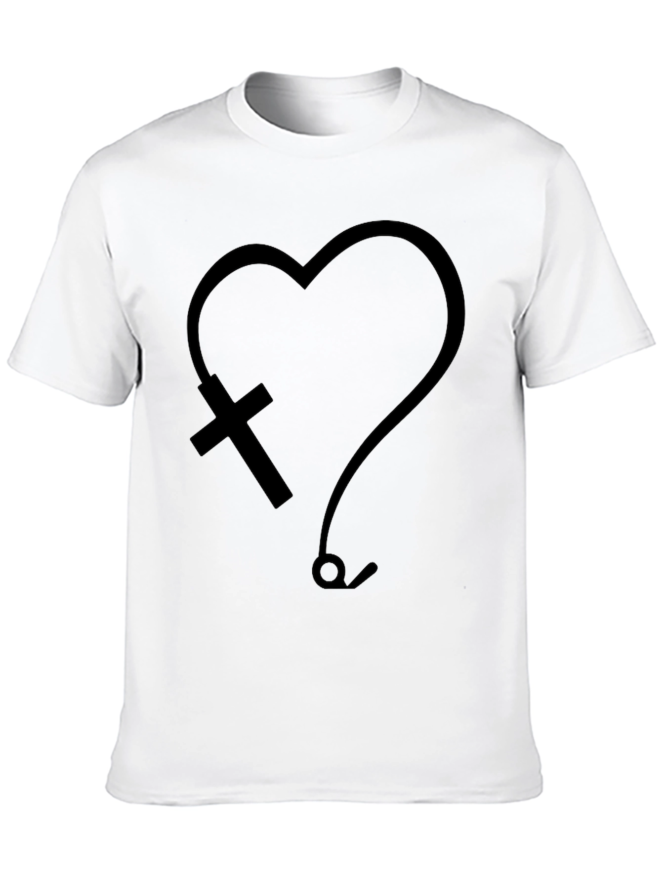 Heart Cross & Stethoscope Graphic T-Shirt