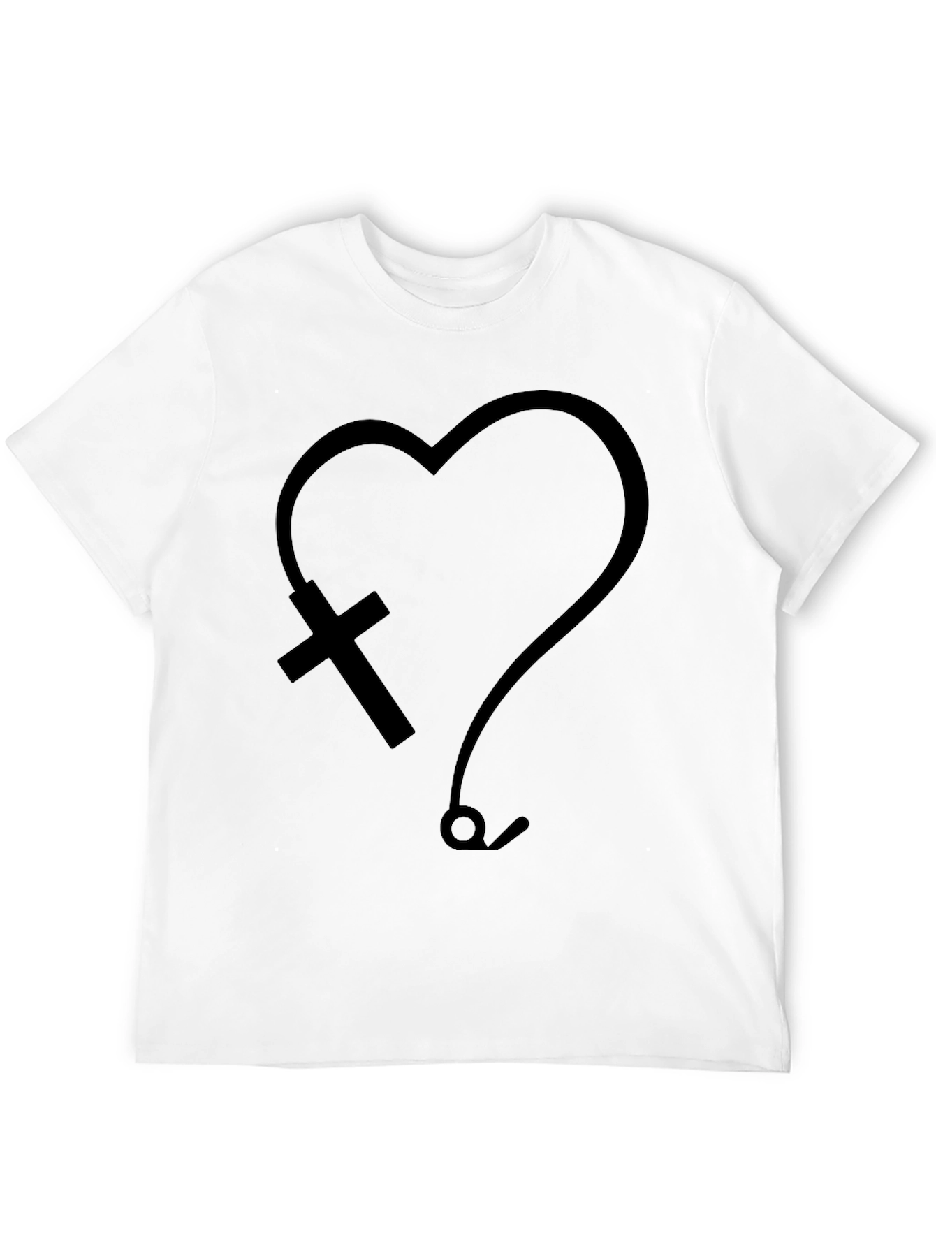 Heart Cross & Stethoscope Graphic T-Shirt