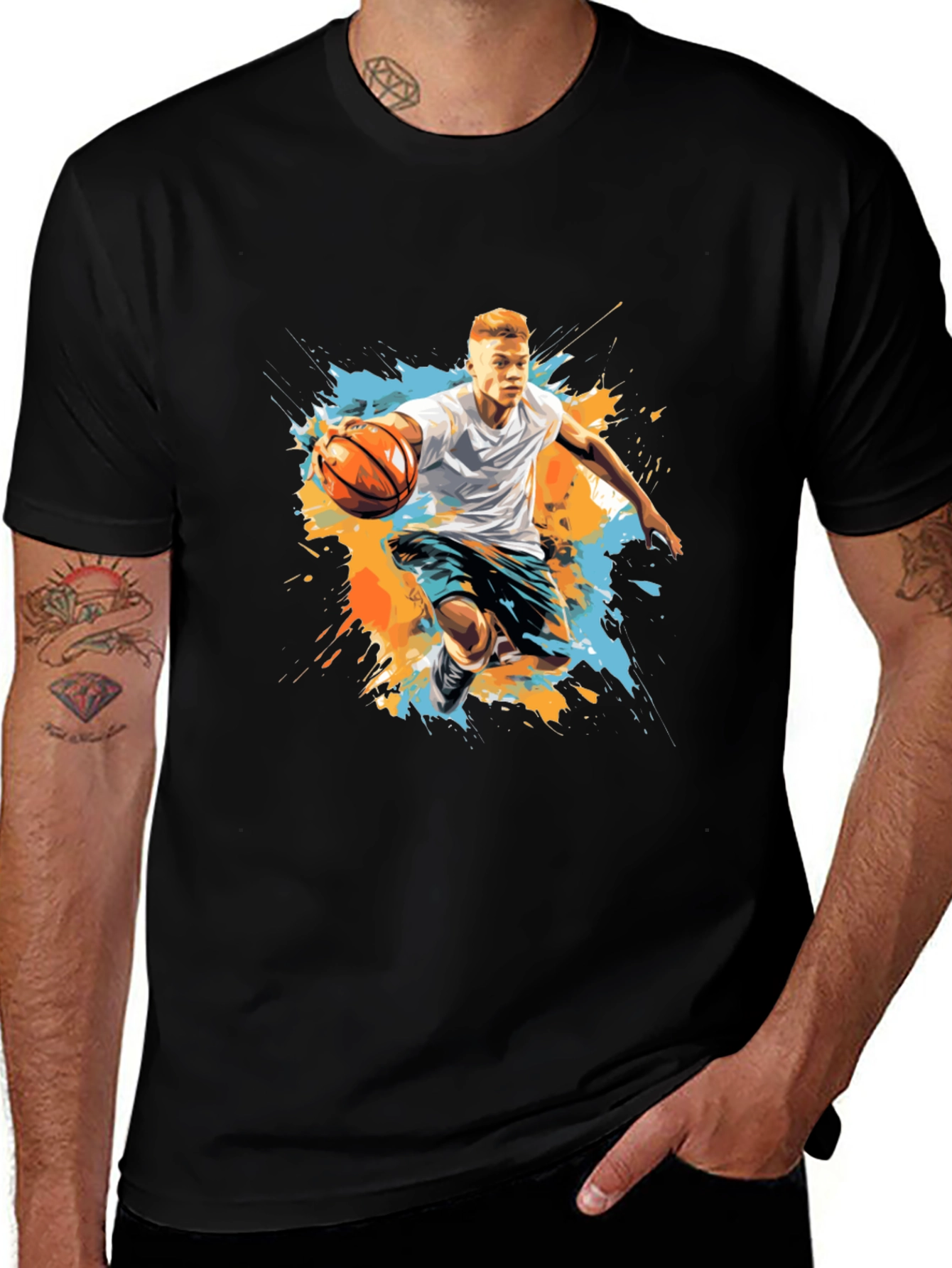 Basketball Player Graphic Tee - Trendy Sportswear