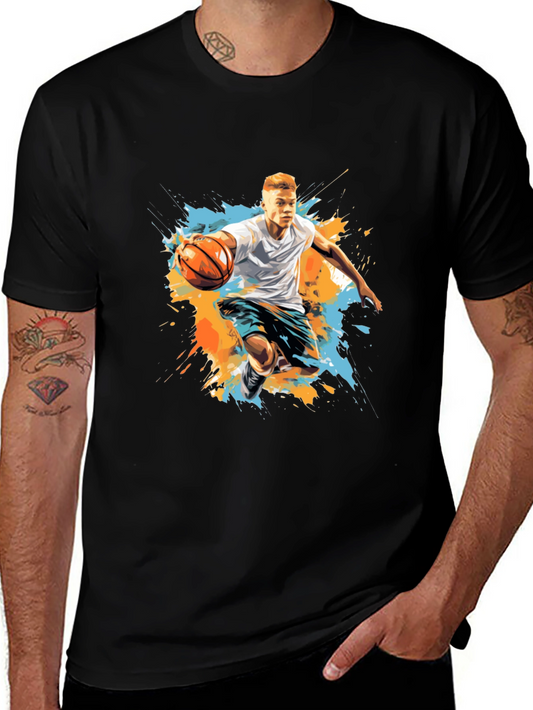 Basketball Player Graphic Tee - Trendy Sportswear