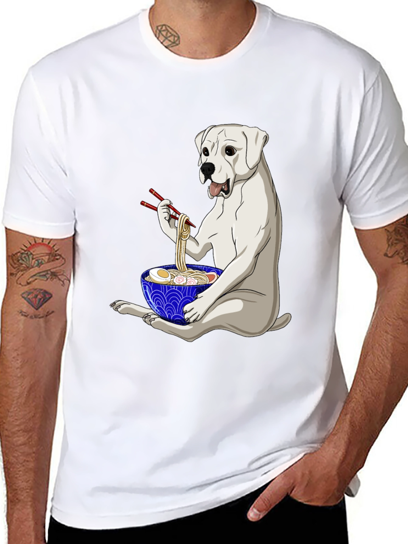 Dog Eating Ramen T-Shirt