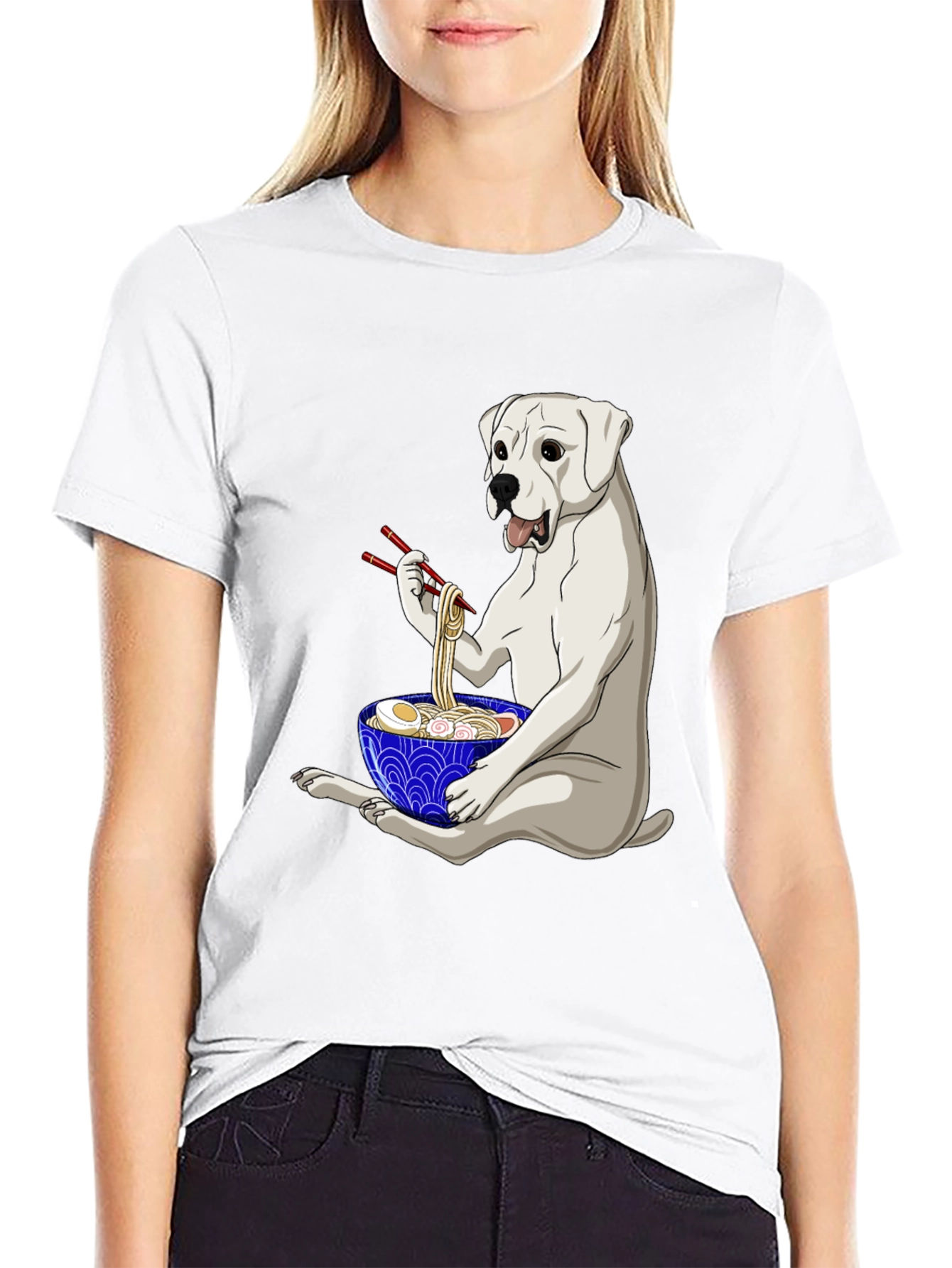 Dog Eating Ramen T-Shirt