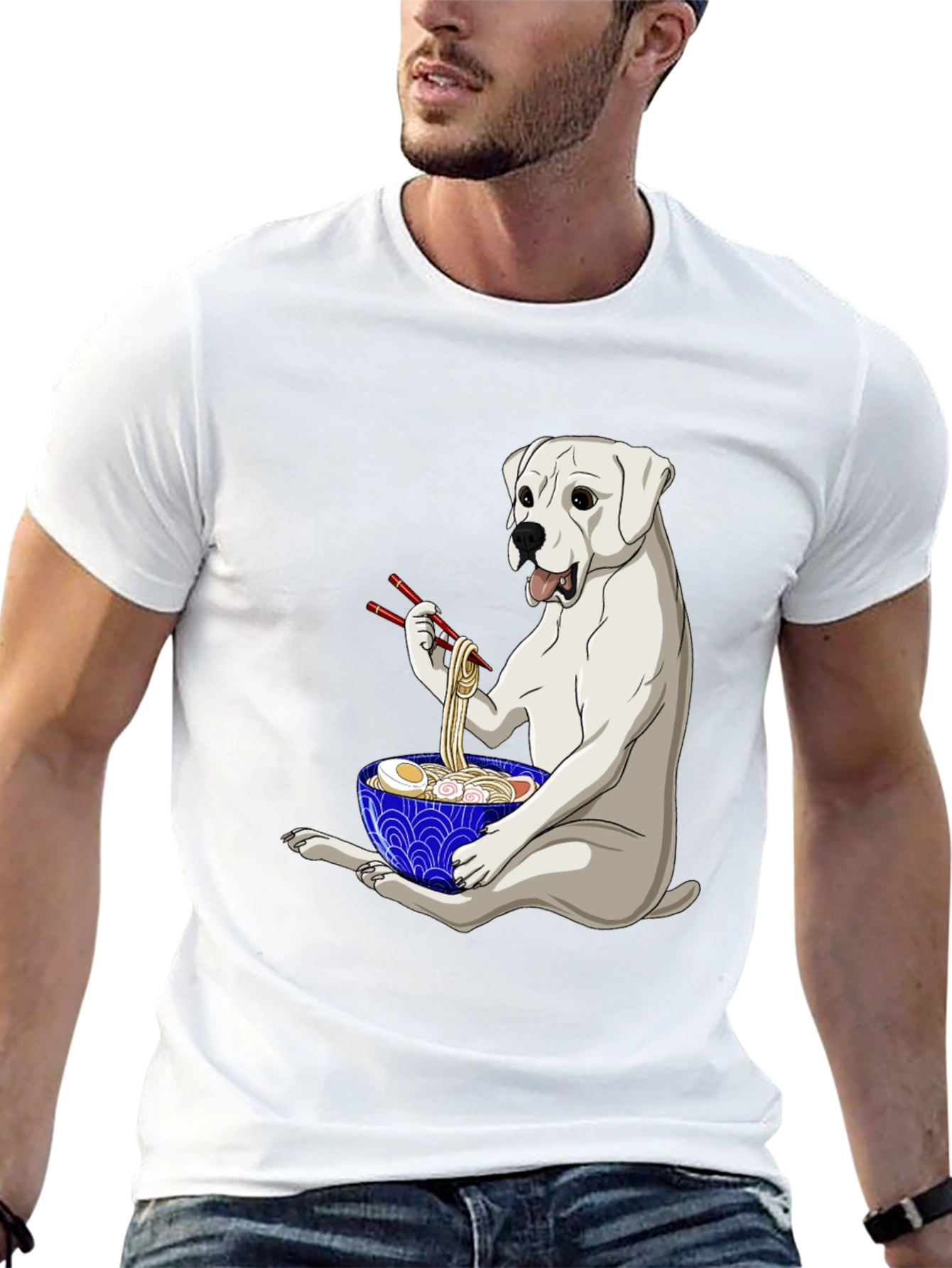 Dog Eating Ramen T-Shirt
