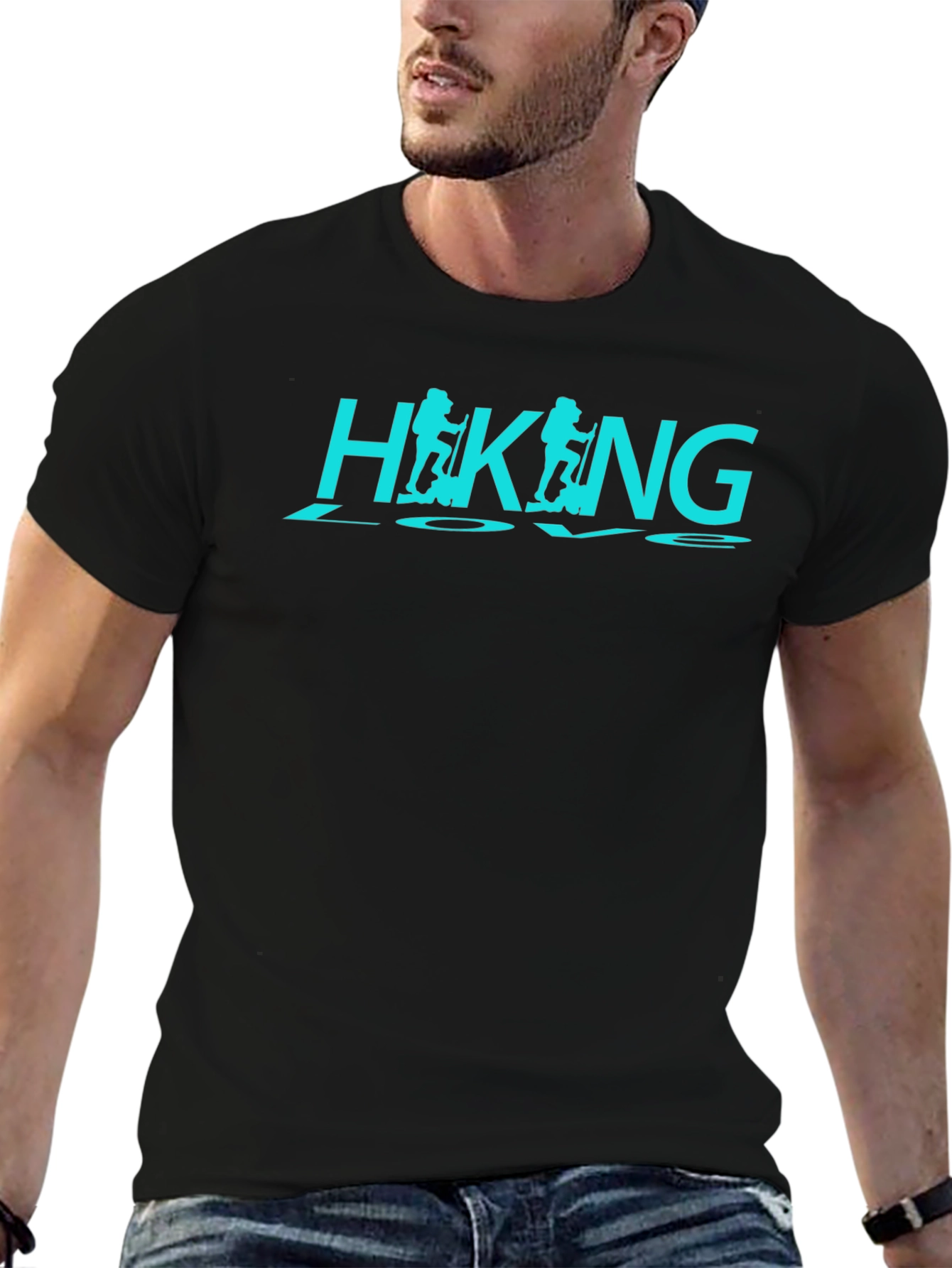 Hiking Love Black Graphic T-Shirt